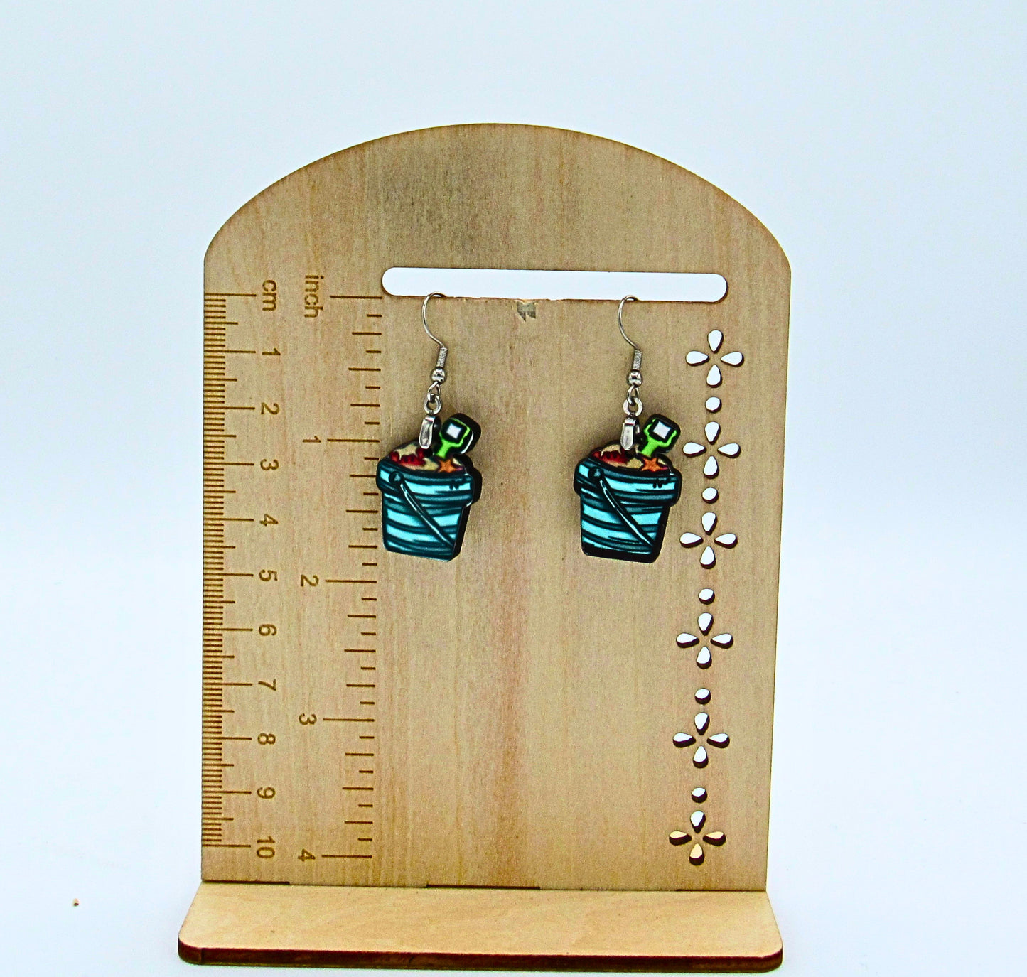 MDF-Sandpail Shaped Sublimated Earrings 1 inch