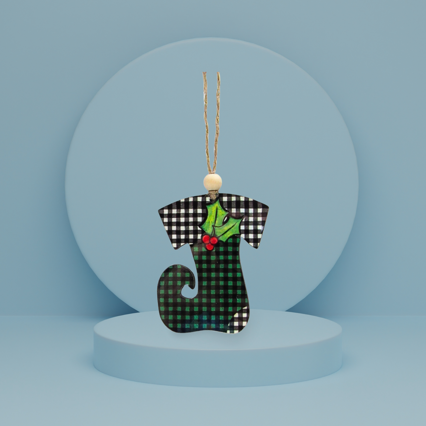 Elf Stocking Shaped Sublimated Ornament