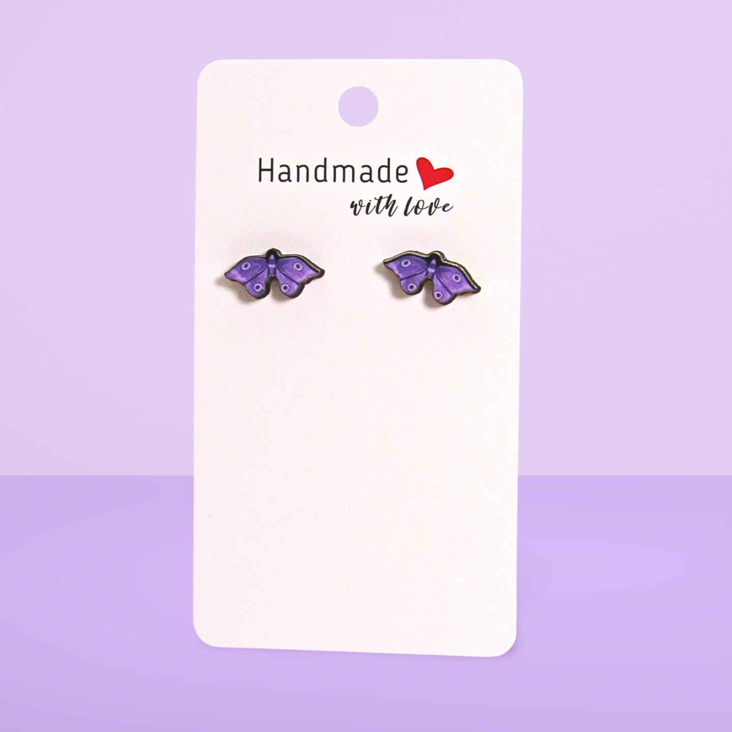 MDF-Moth Shaped MDF Sublimated Stud Earrings