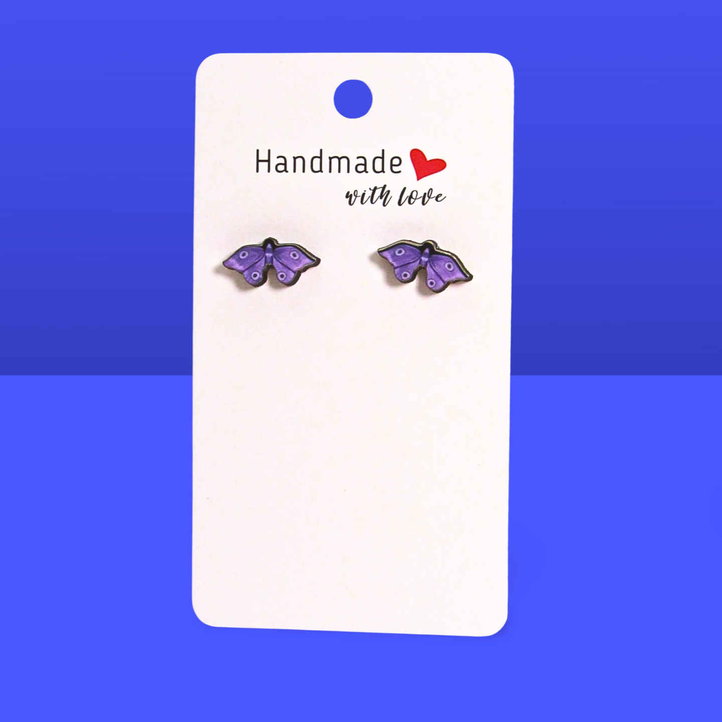 Moth Shaped Sublimated Stud Earrings