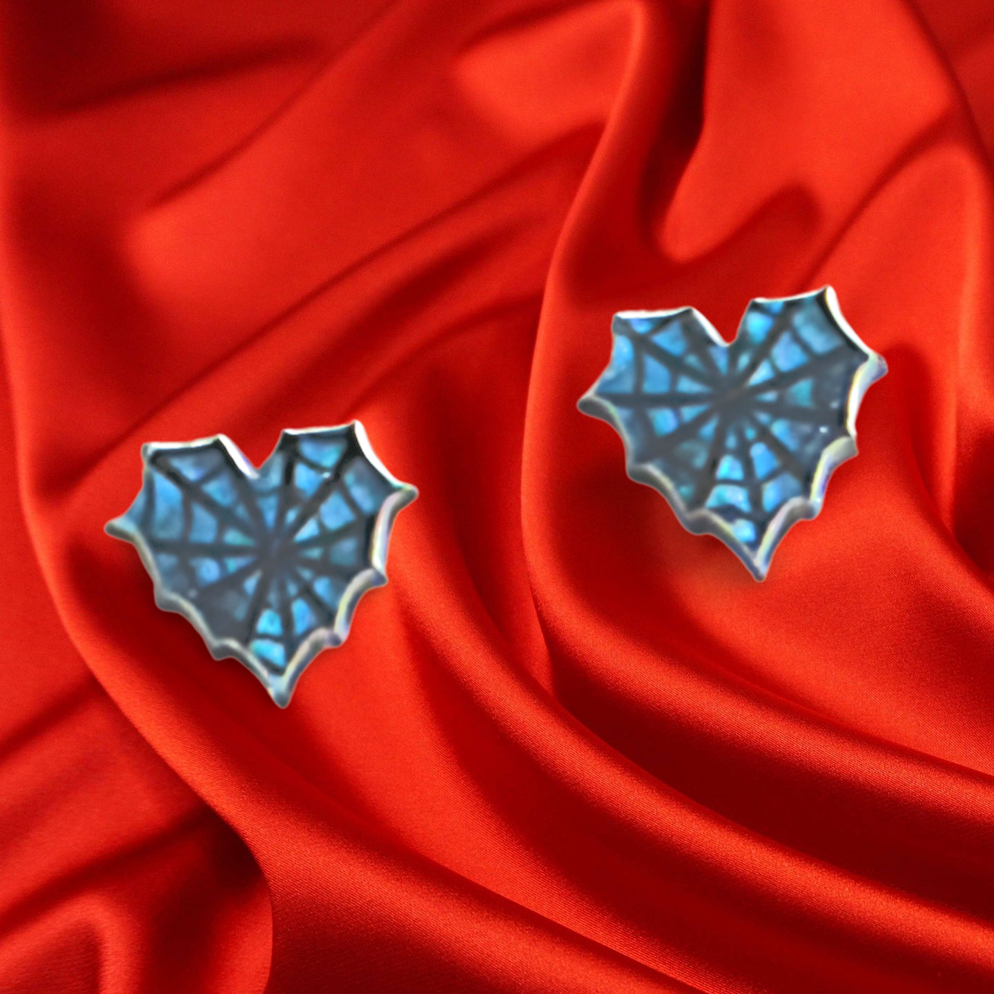Heart Web Shaped Sublimated Stud Earring