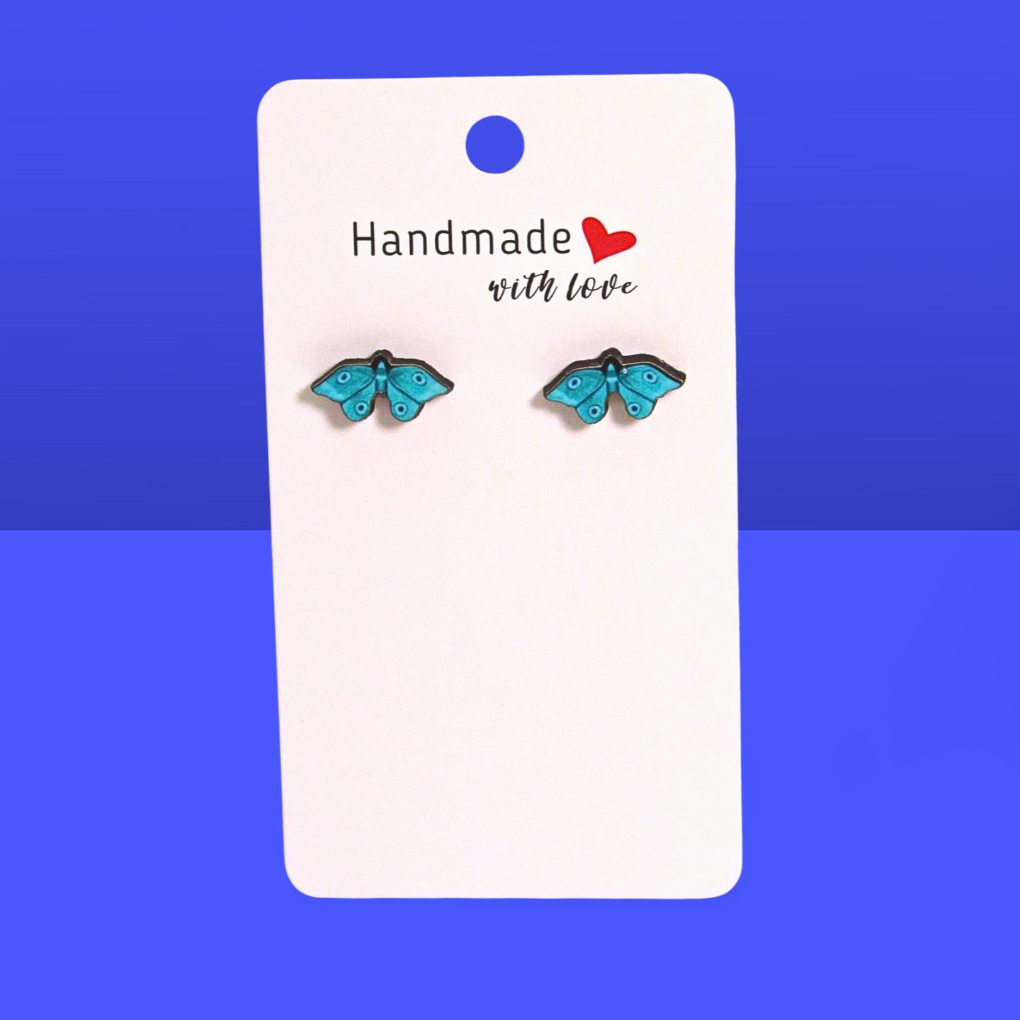 Moth Shaped Sublimated Stud Earrings