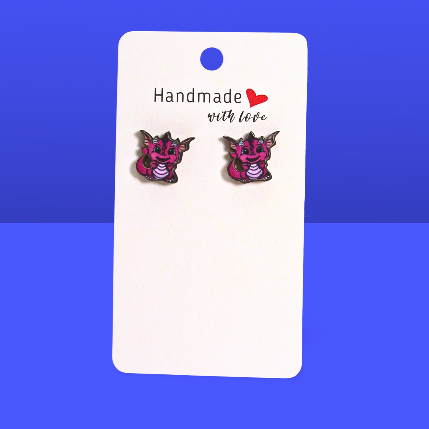 Dragon Shaped Sublimated Stud Earrings
