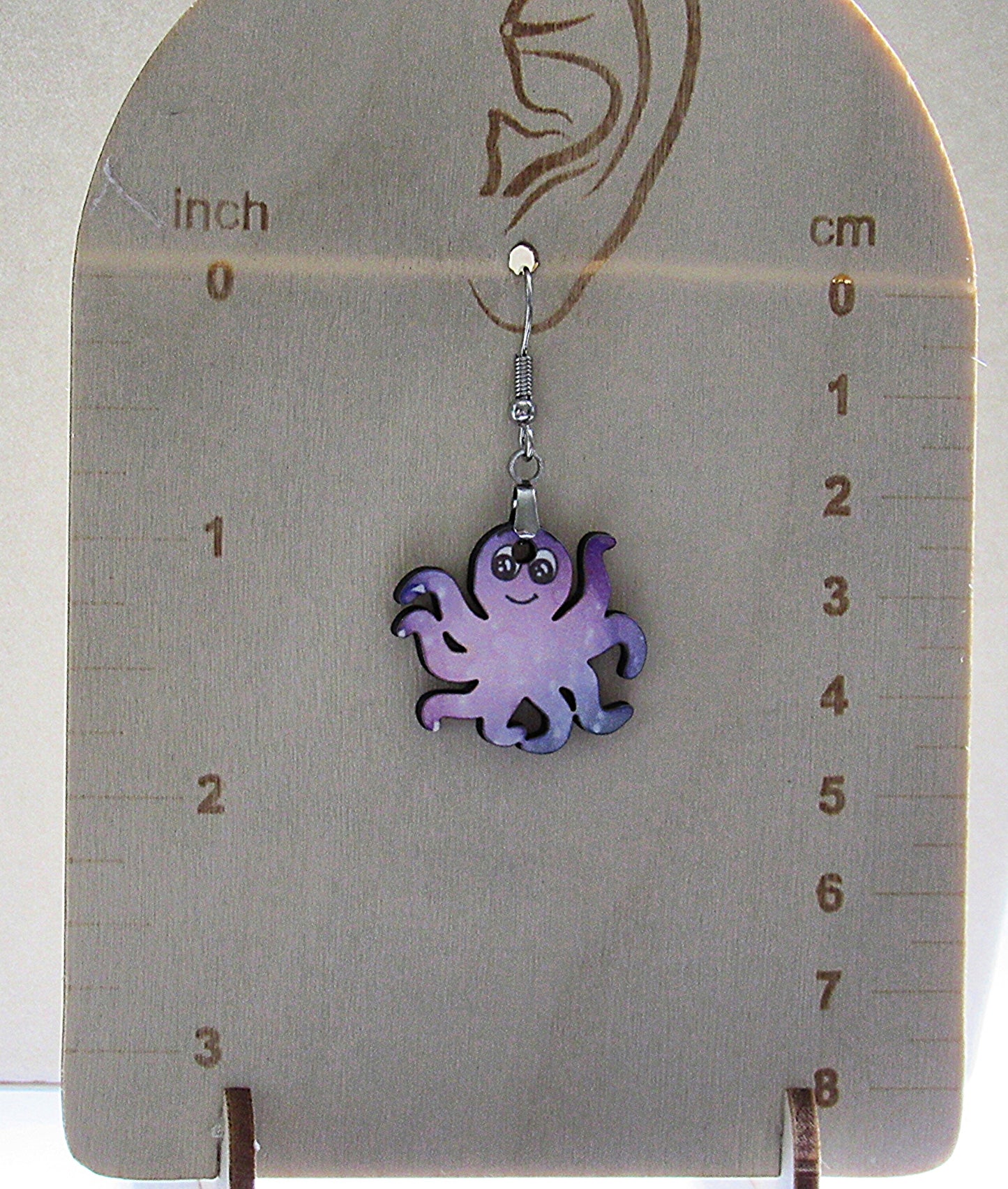 Octopus Shaped Sublimated Earrings 1 inch