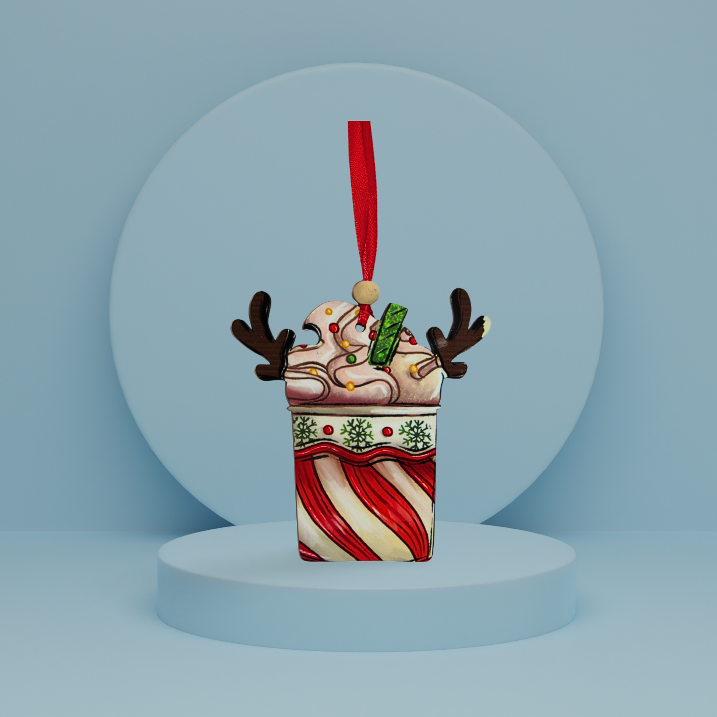 Reindeer Cup Sublimated Ornament
