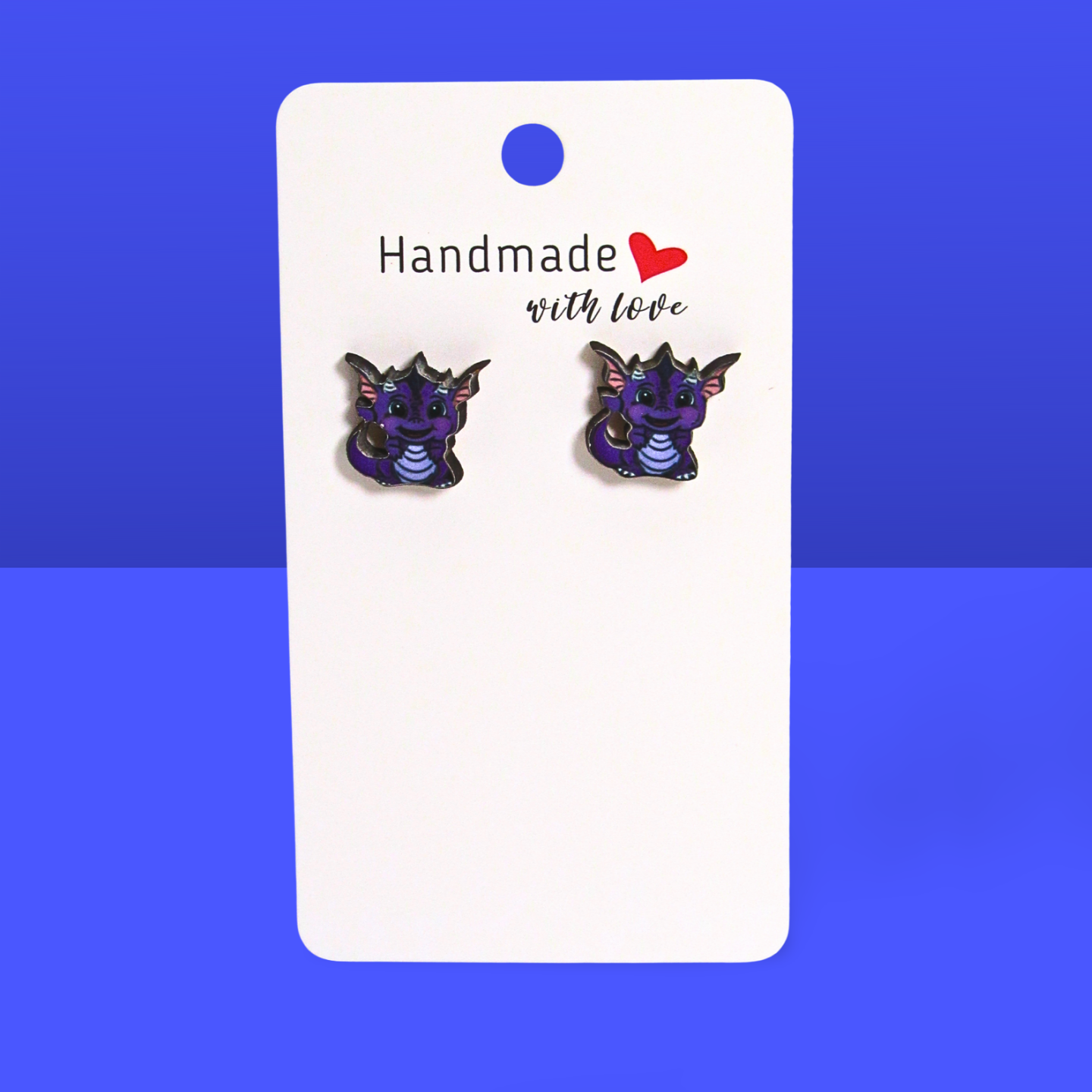 Dragon Shaped Sublimated Stud Earrings