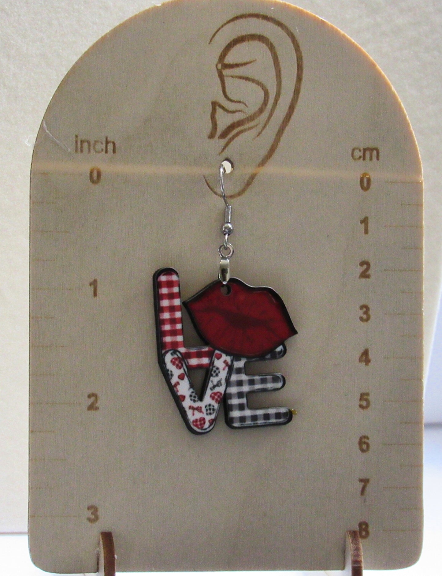 LOVE Shaped Sublimated Earrings 1.5 inch