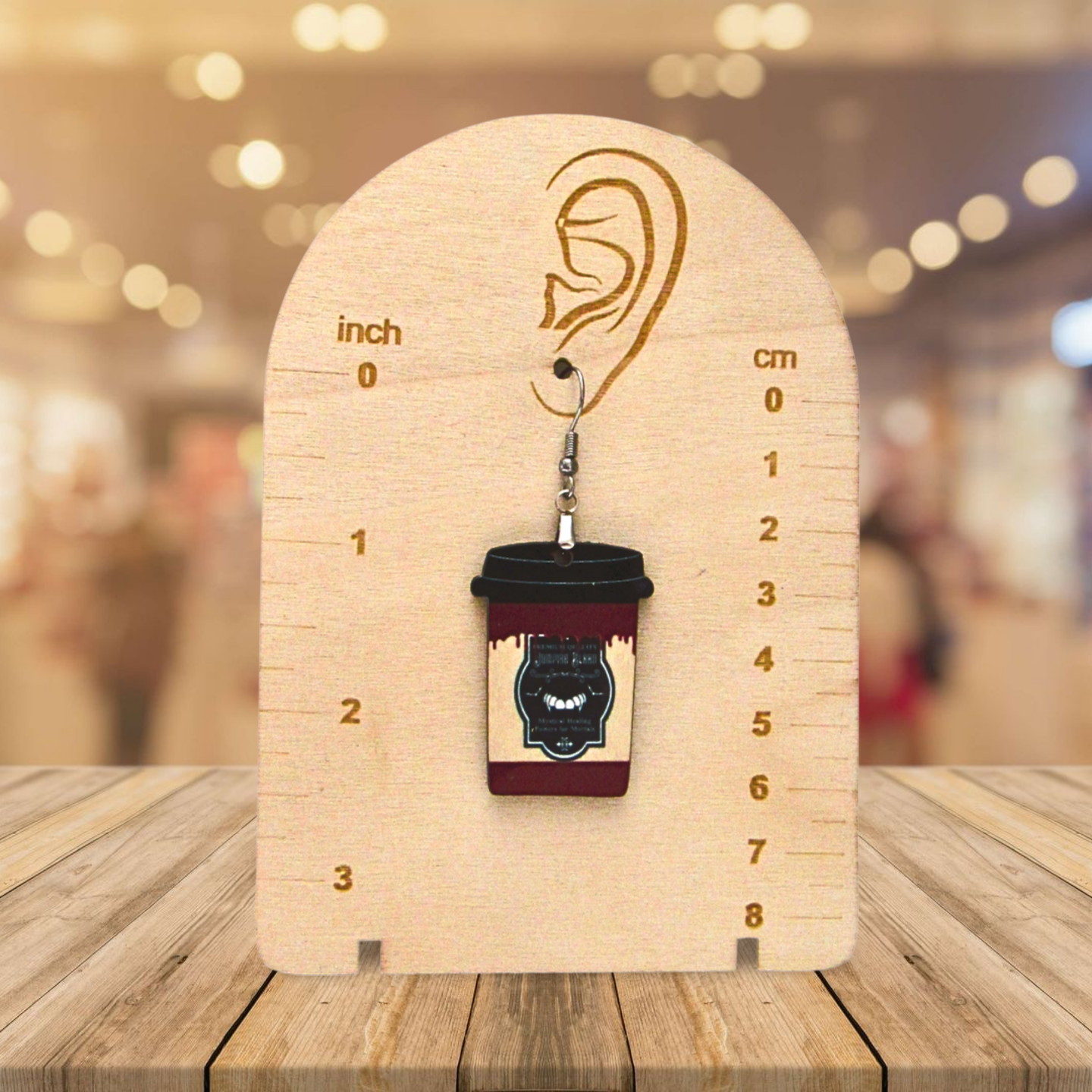Coffee To GO Cup Shaped Sublimated Earrings