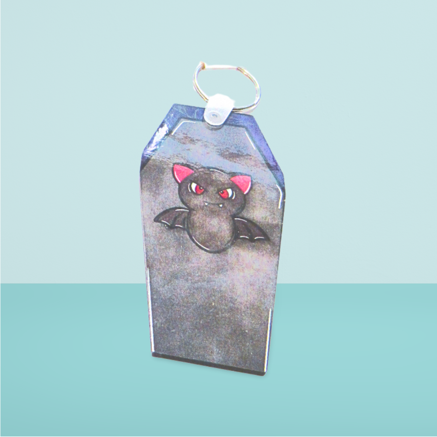 Coffin Shaped Sublimated Keychain