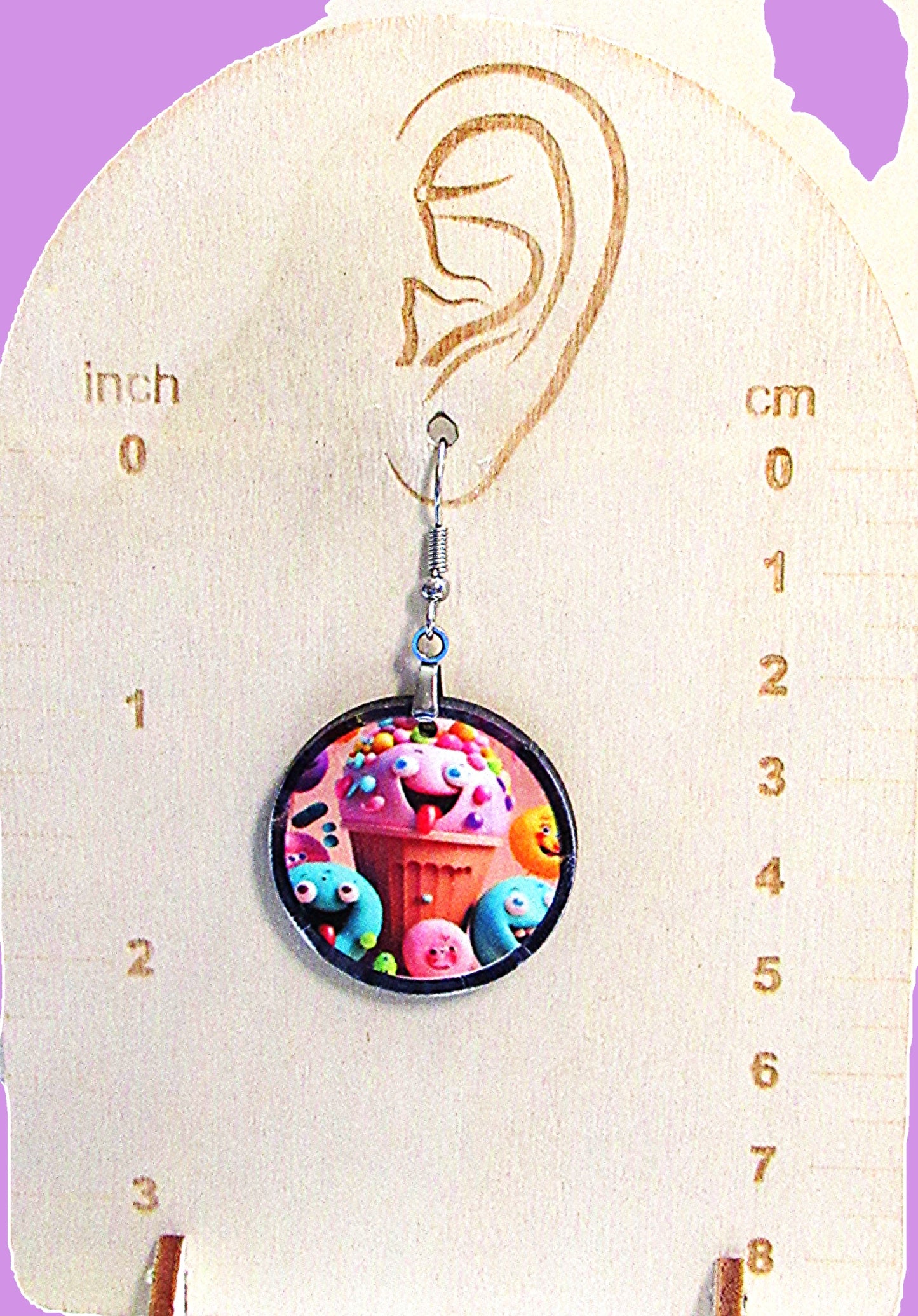 Round Shaped Sublimated 1 inch Earring