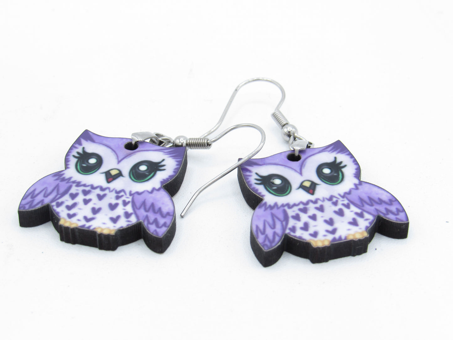 Sublimation Owl Jewelry, Lightweight MDF Wood Dangle Earrings