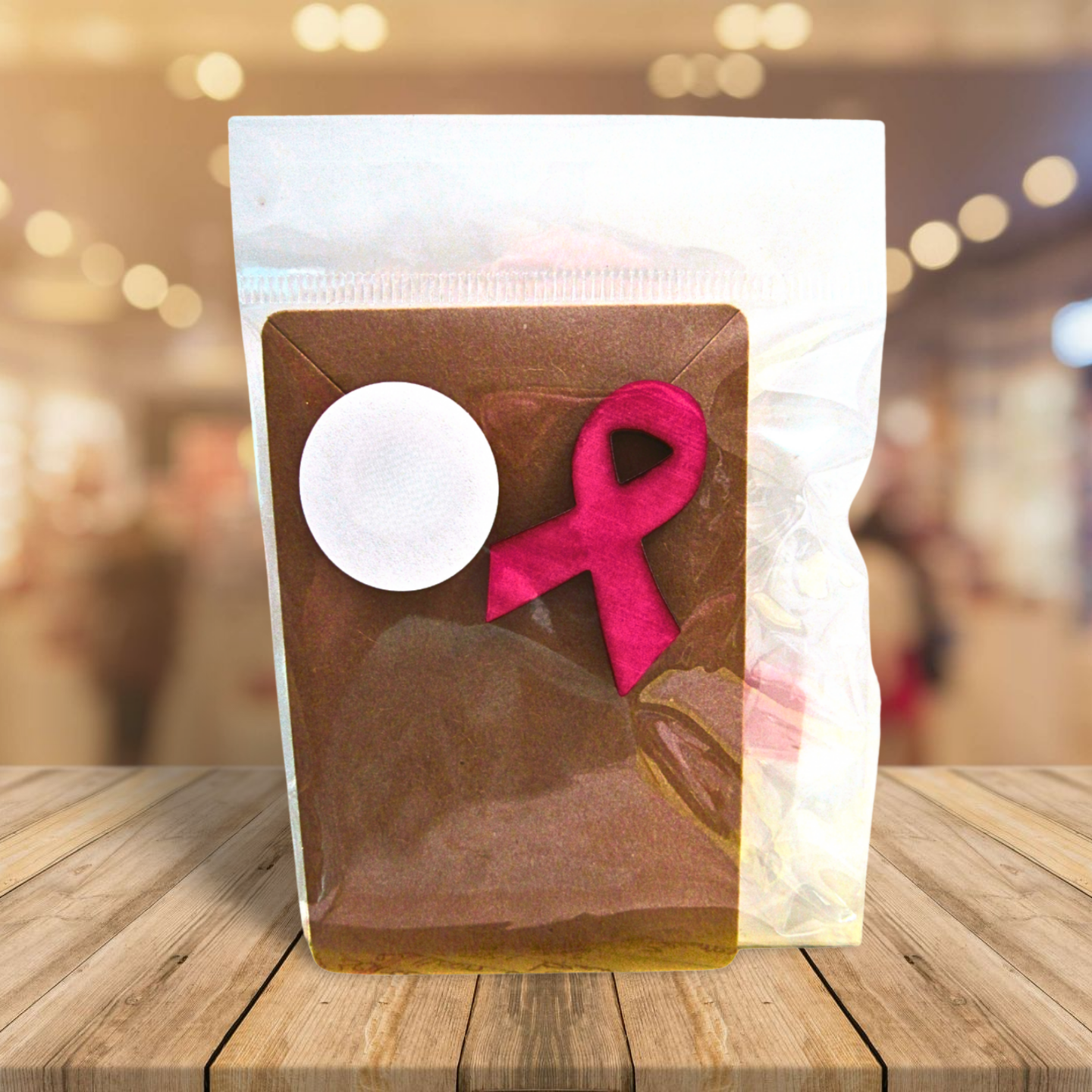 Breast Cancer Awareness Ribbon Shaped Sublimated Pin