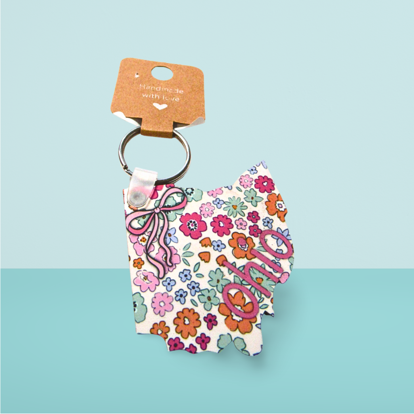 Ohio Shaped Sublimated Keychain MDF