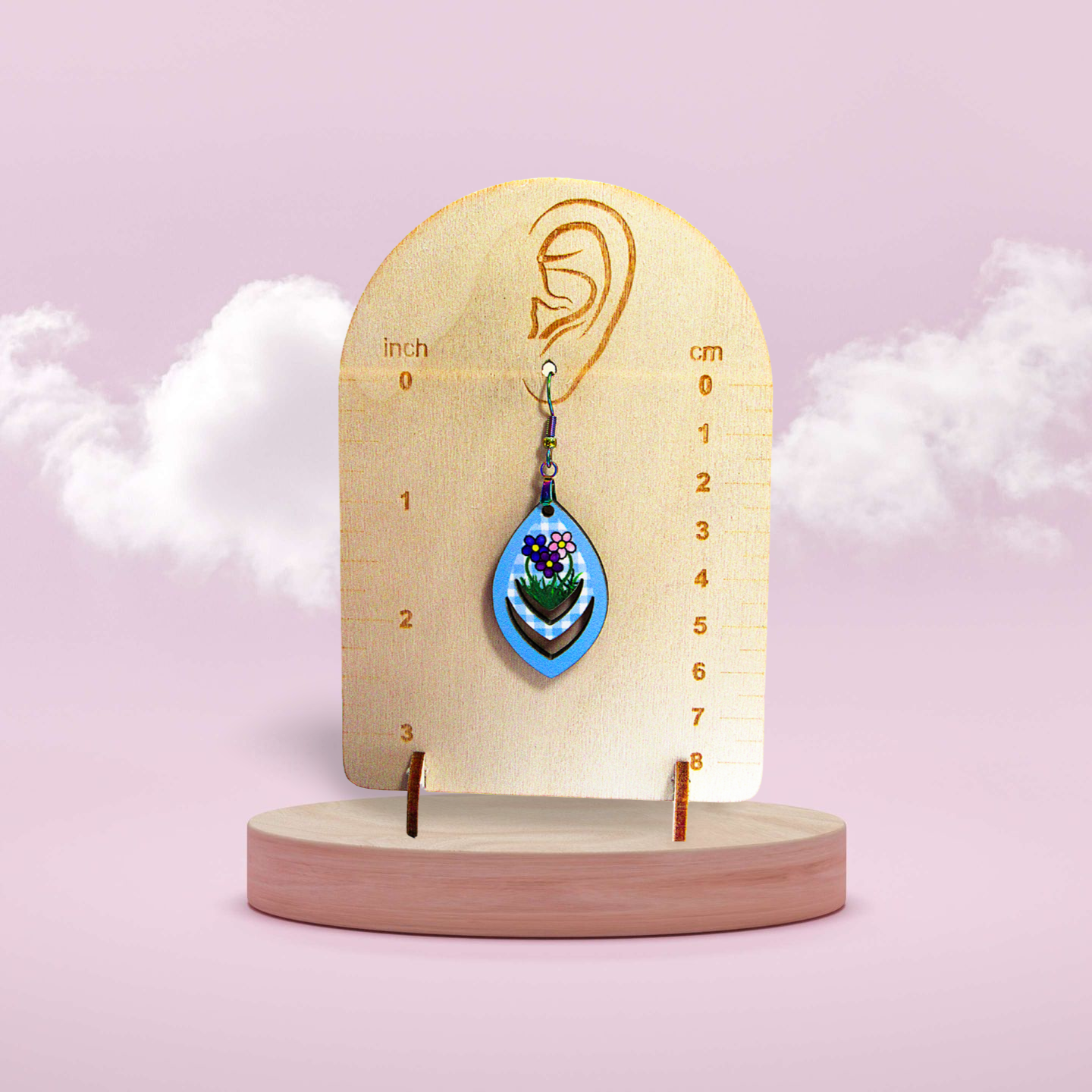 Open Teardrop Shaped Sublimated Earrings 1.5 inch