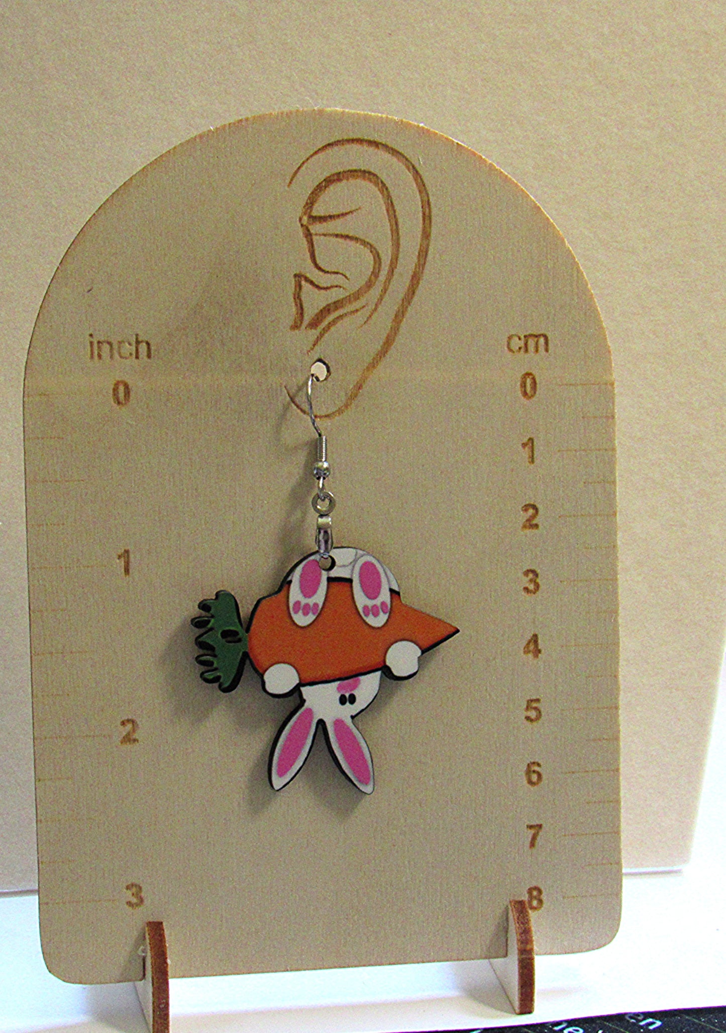 Upside Down Bunny Shaped Sublimated Earrings
