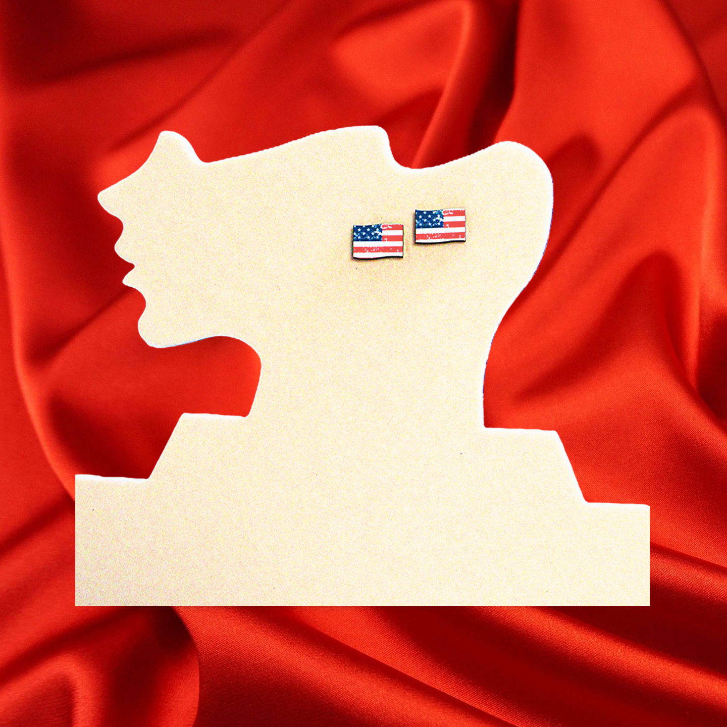 Flag Shaped Sublimated Earring Studs