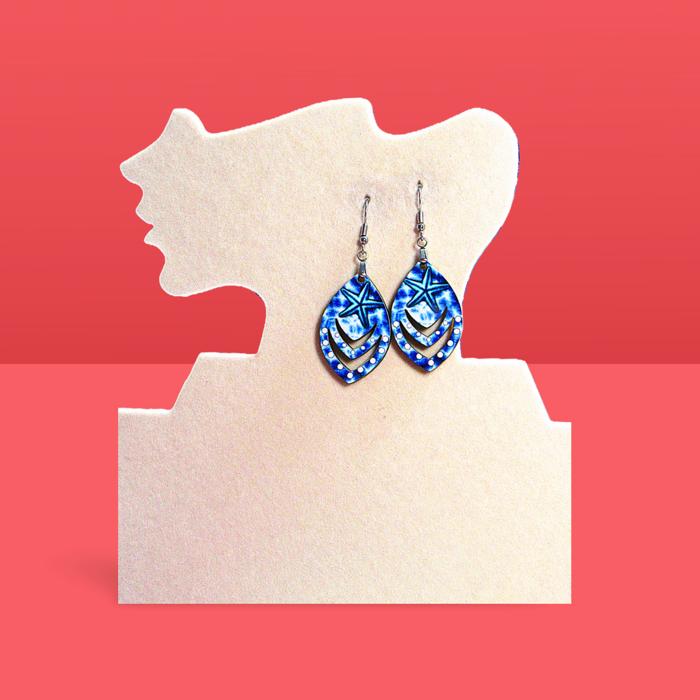 Open Teardrop Shaped Sublimated Earrings 1.5 inch