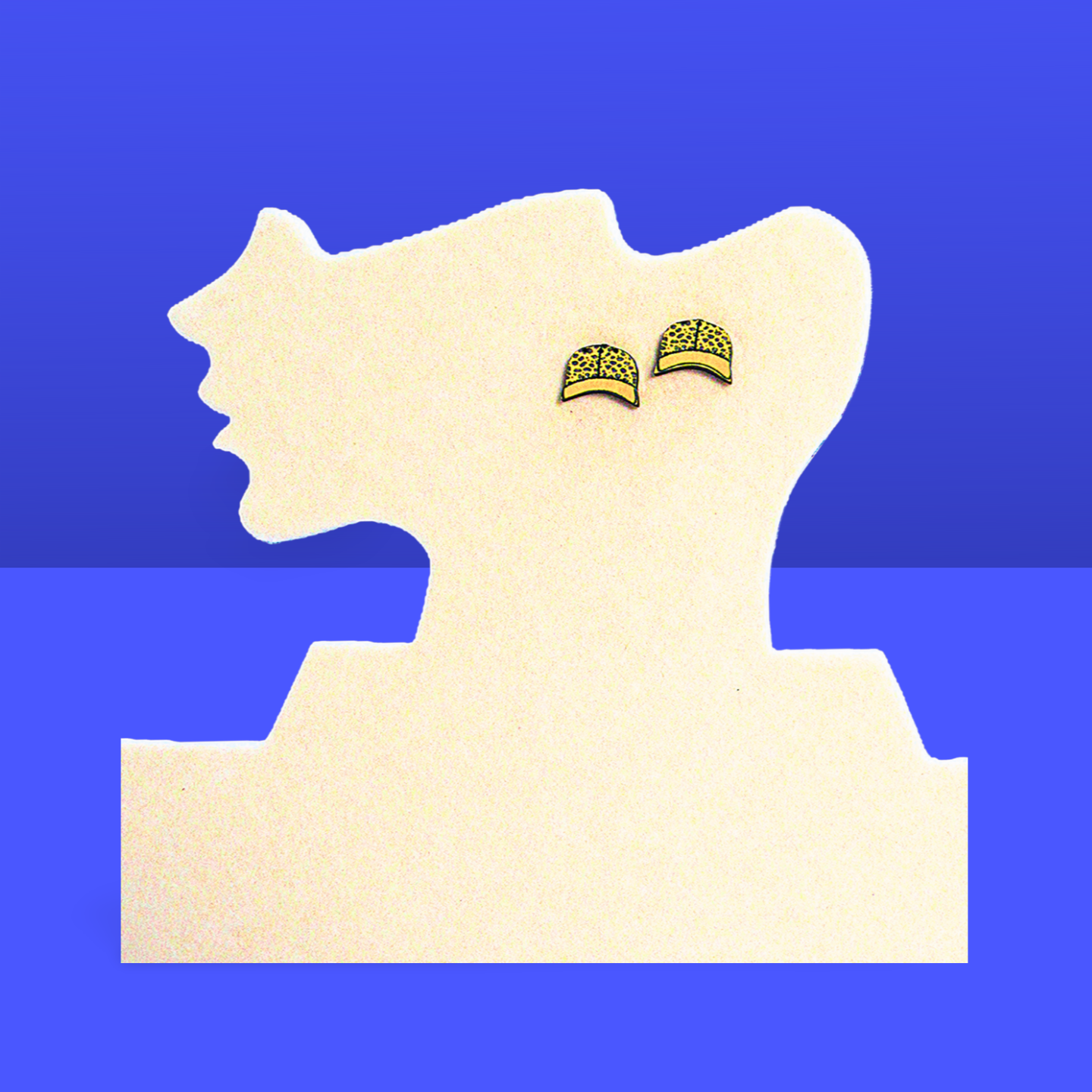 Baseball Cap Shaped Sublimated Earring Stud