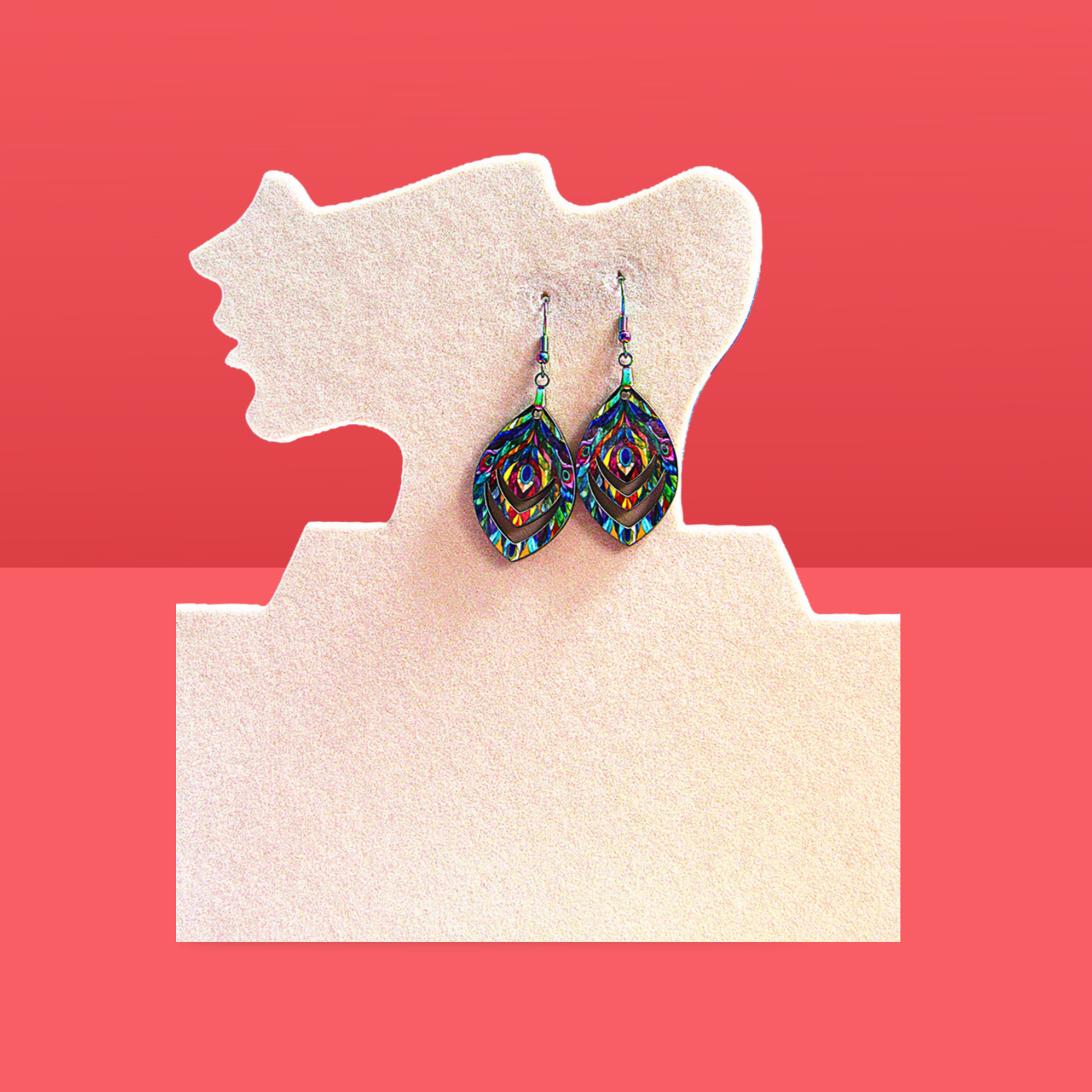 Open Teardrop Shaped Sublimated Earrings 1.5 inch