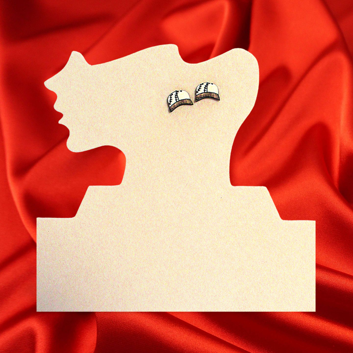 Baseball Cap Shaped Sublimated Stud Earring