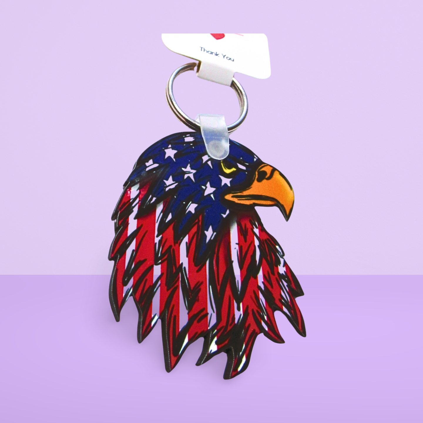 Eagle Head Shaped Sublimated Keychain