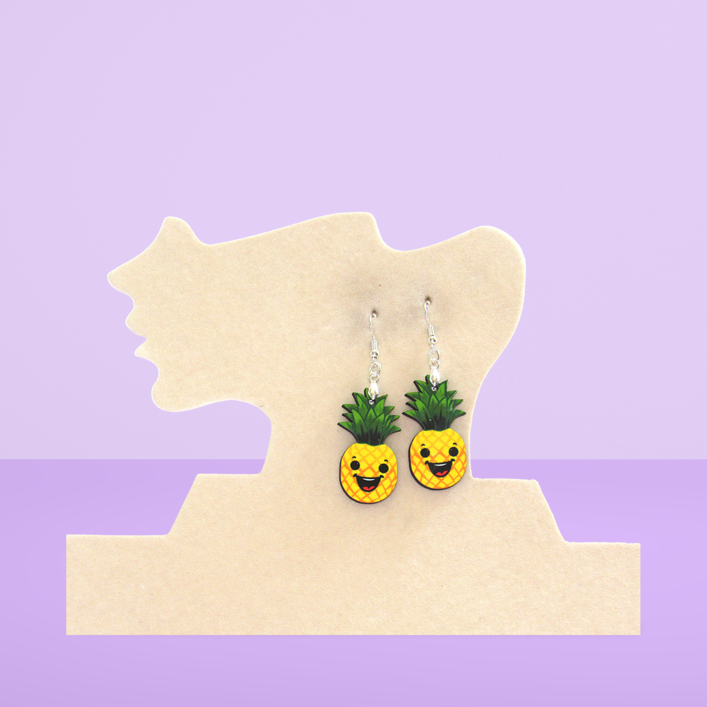 Pineapple Shaped Sublimated Earrings 1.5 inch