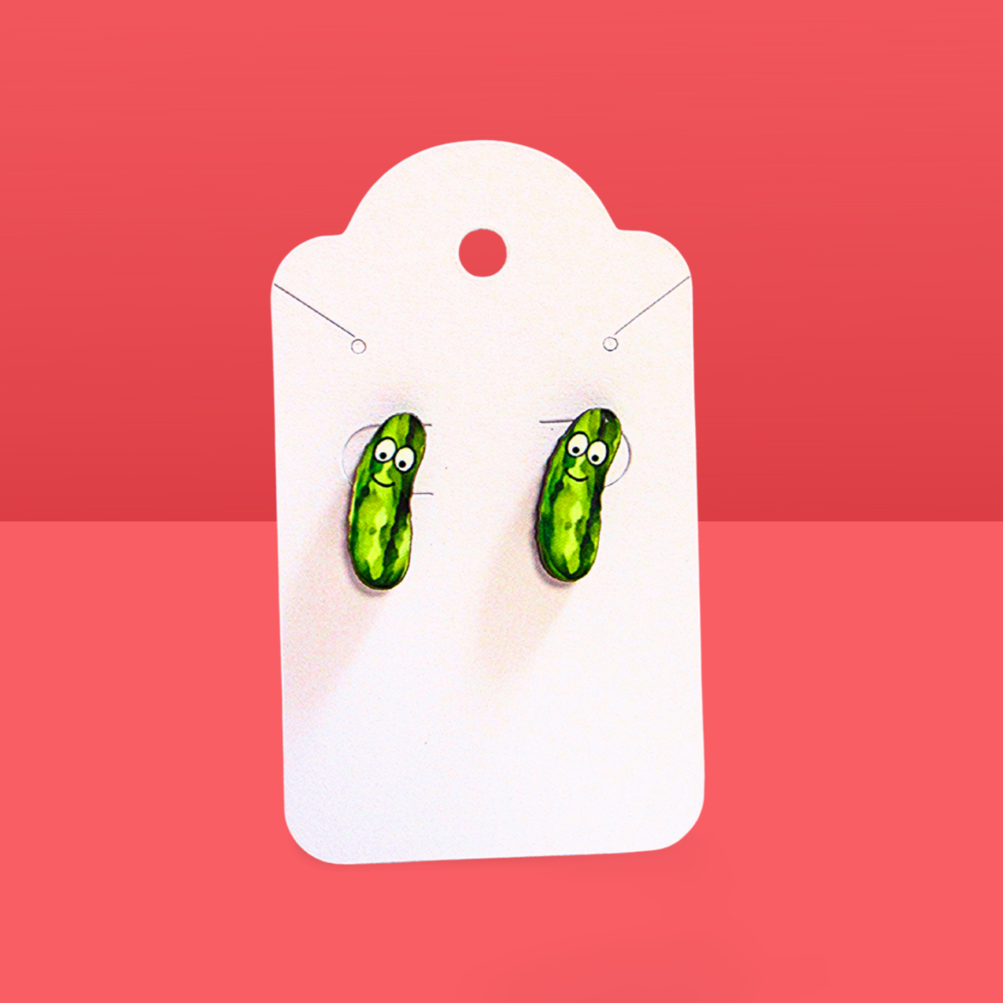 Pickle Shaped Sublimated Stud Earrings