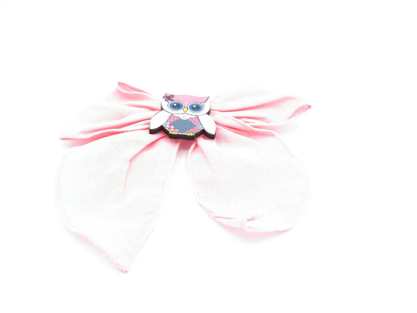 5" Girls Cotton Hair Bow with Custom Sublimated Owl Center