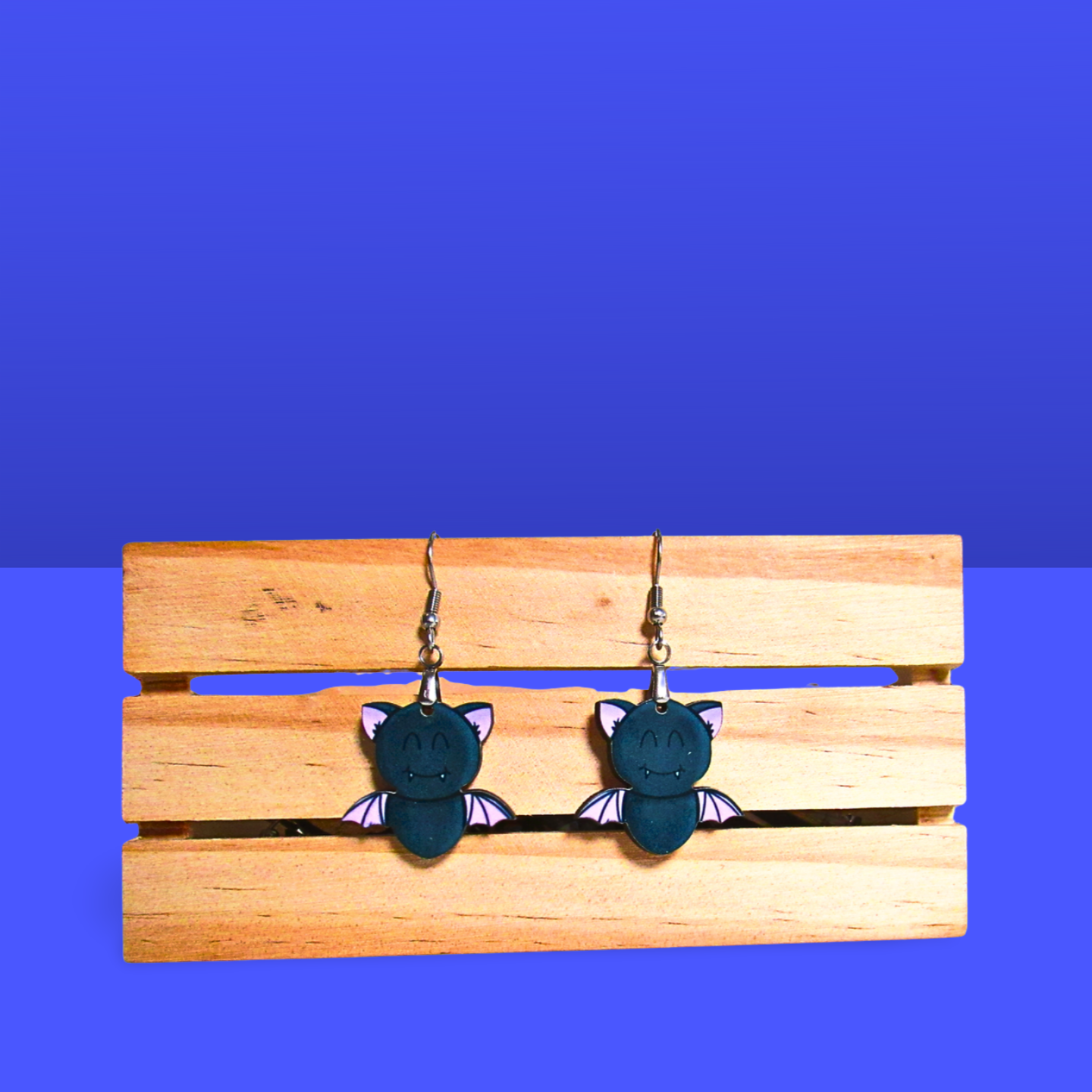 Flying Bat Shaped Sublimated Earrings 1 inch