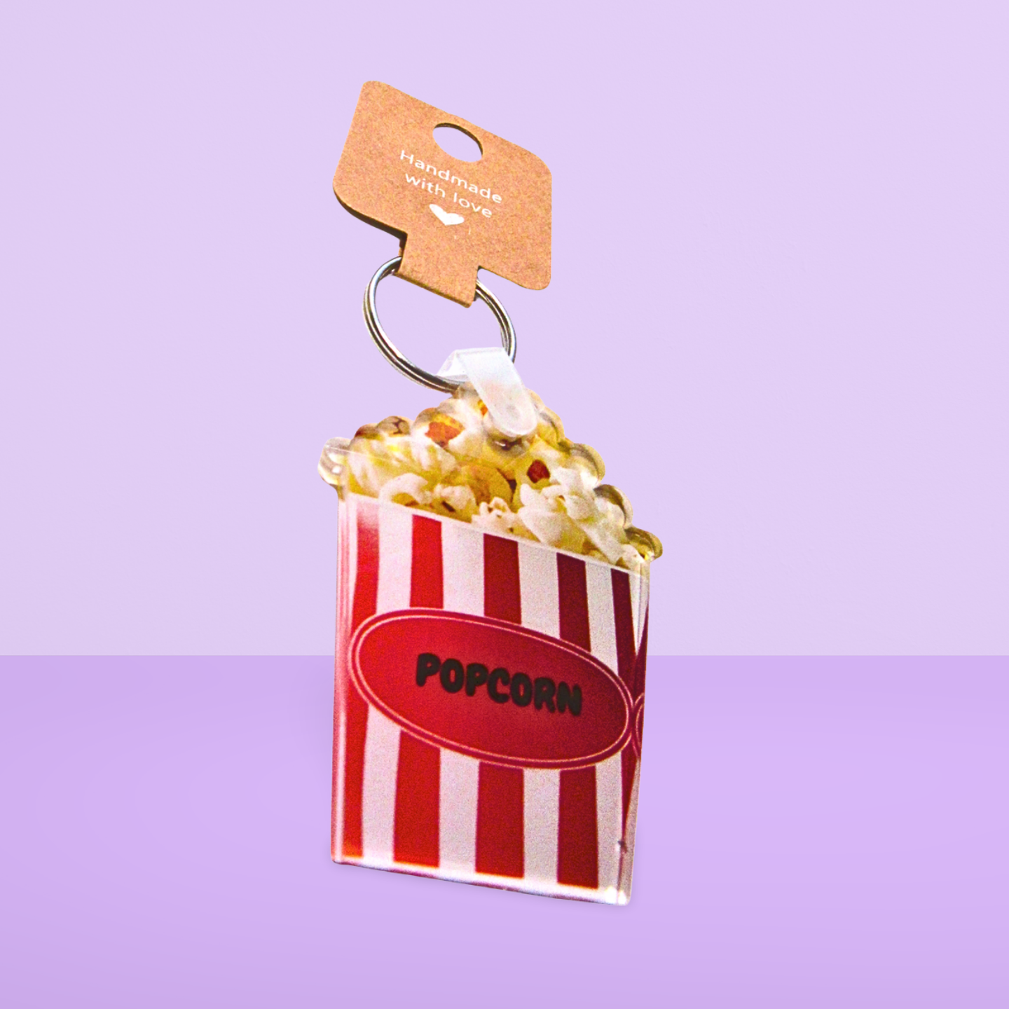 Acrylic Popcorn Bucket Shaped Sublimated Keychain