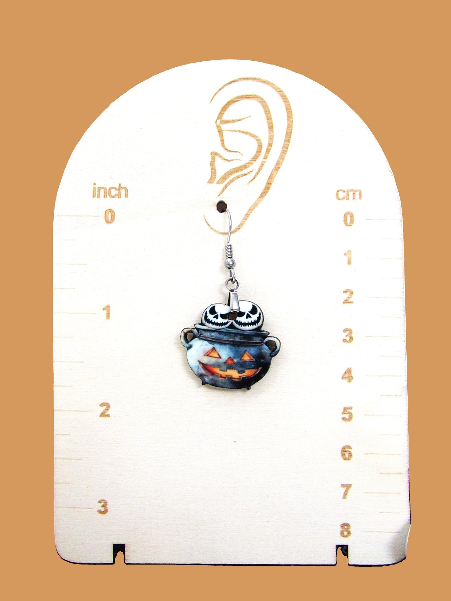 Cauldron Shaped Sublimated Earrings 1 inch