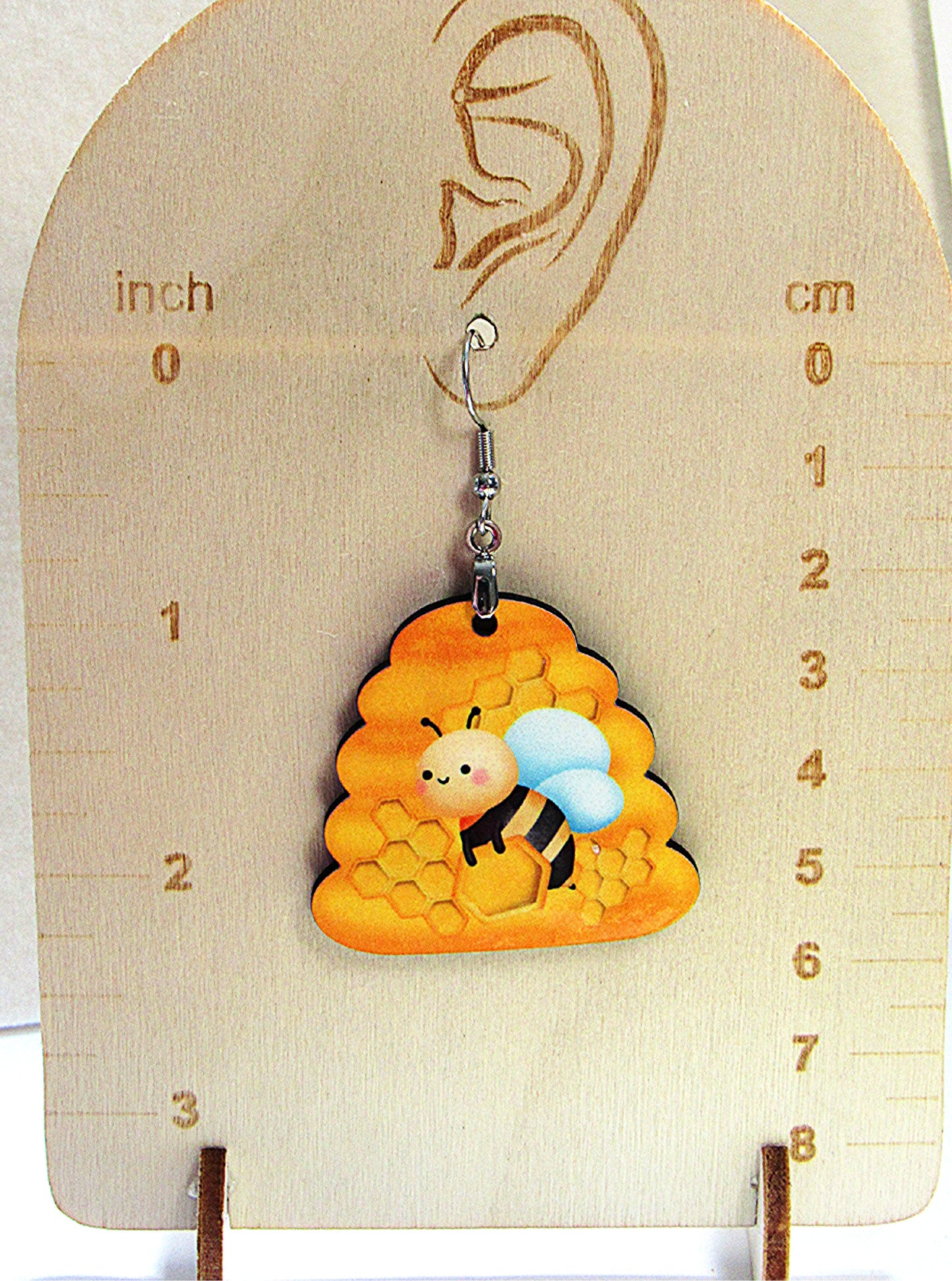 MDF-Beehive Shaped Sublimated Earrings 1.5 inch