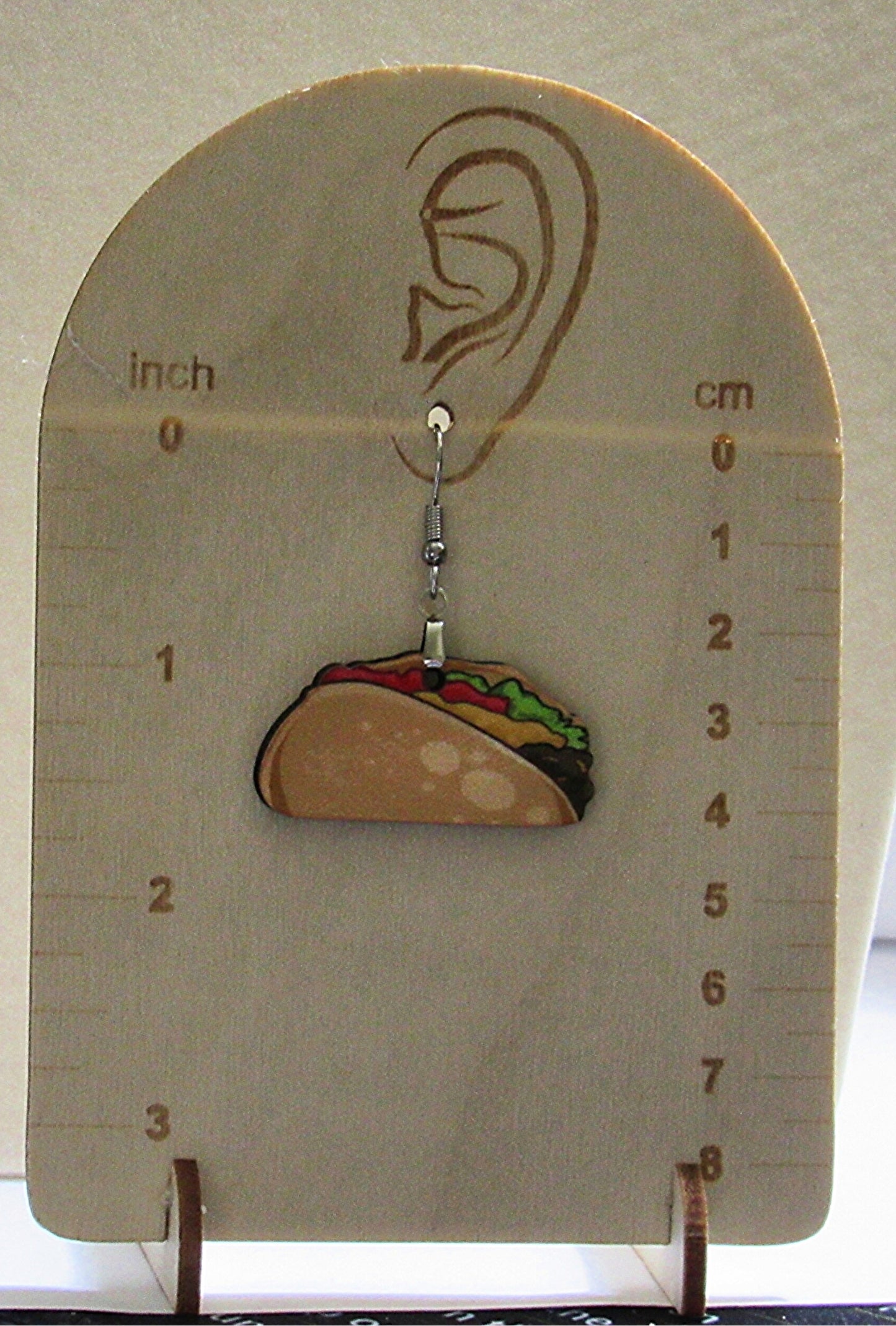 MDF-Taco Shaped Sublimated Earrings 1.5 inch