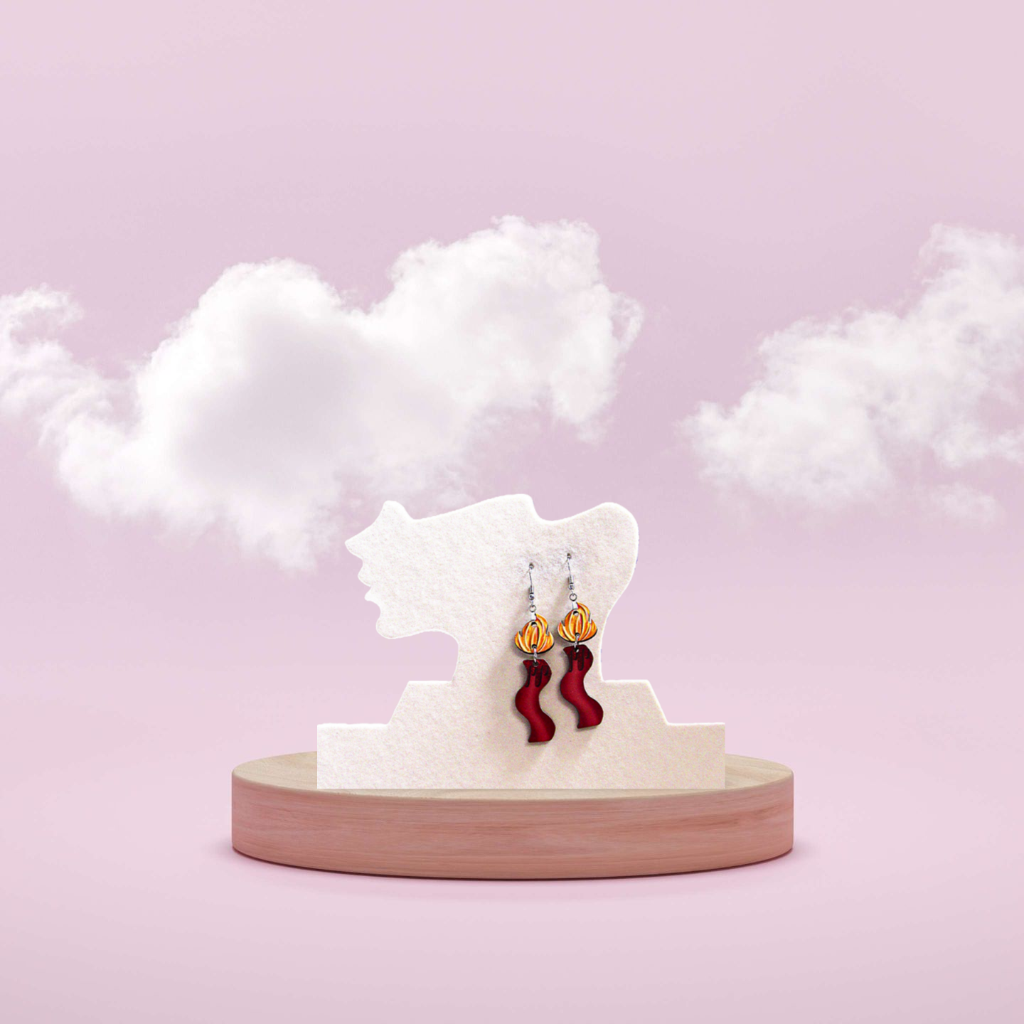 Wavy Candle Shaped Sublimated Earrings