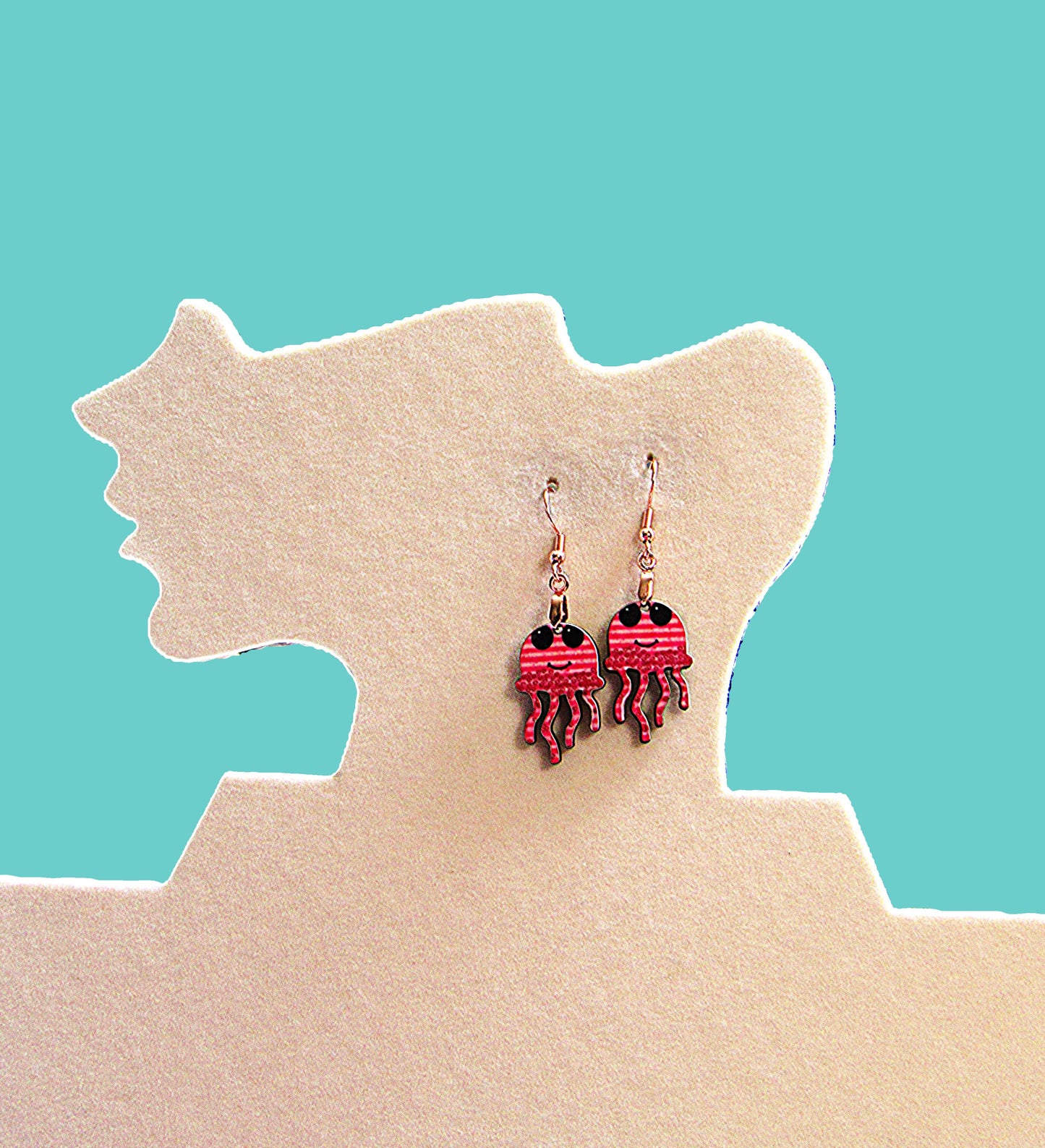 Jellyfish shaped Sublimated Earrings 1 inch