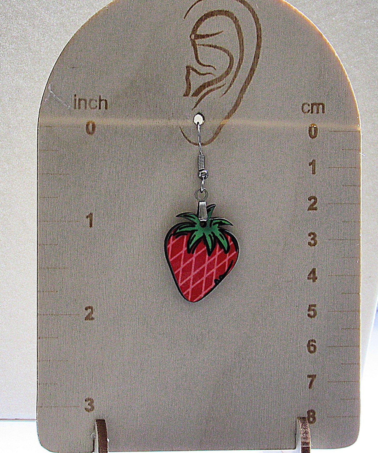Strawberry Shaped Sublimated Earrings 1 inch