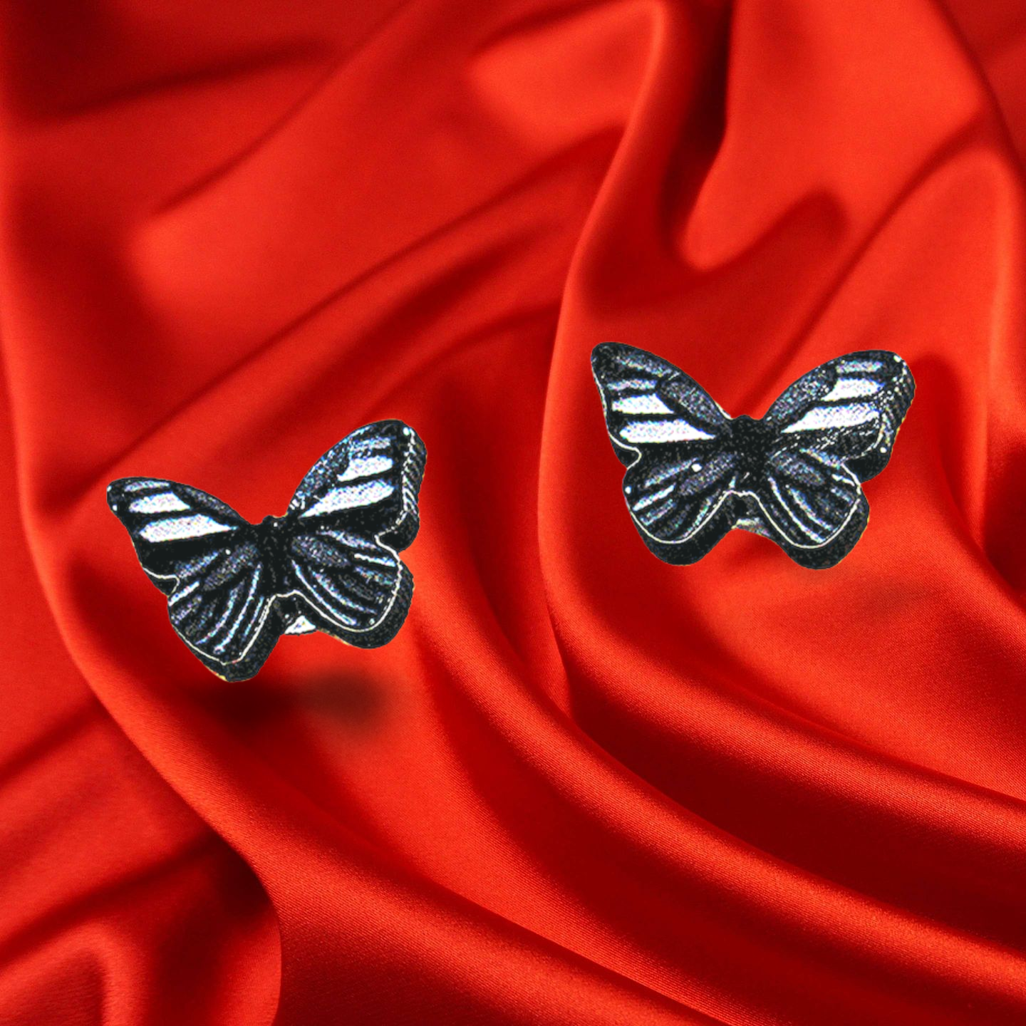 Open Butterfly Shaped Sublimated Stud Earrings