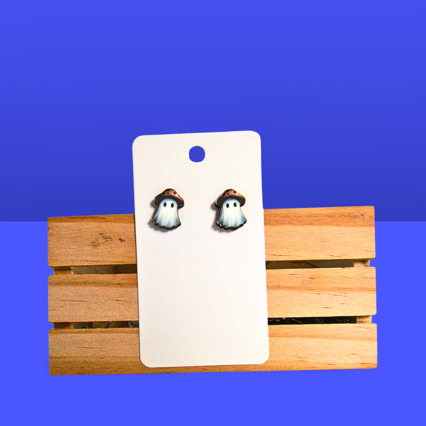 Mushroom Ghost Shaped Sublimated Stud Earrings