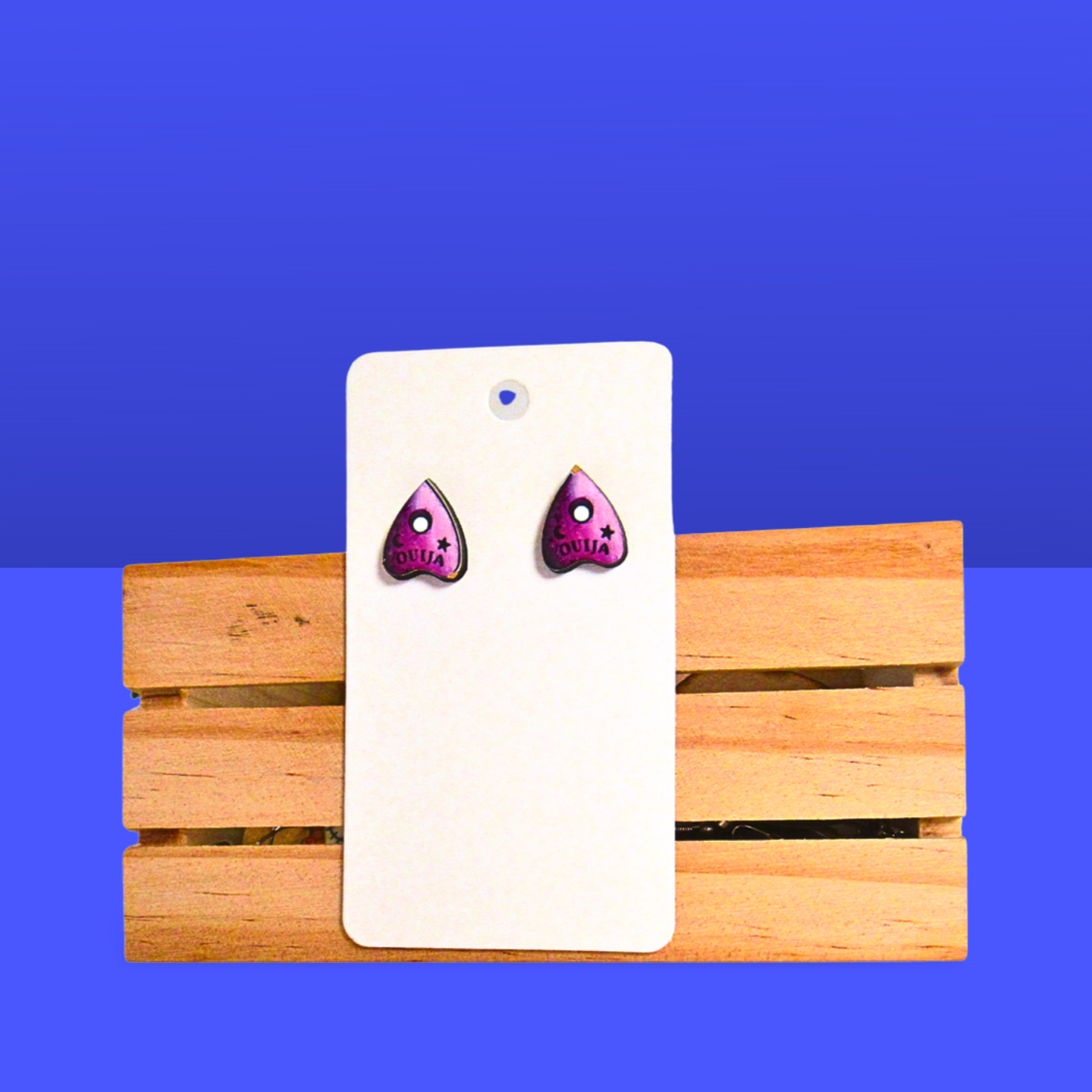 Planchette Shaped Sublimated Stud Earrings