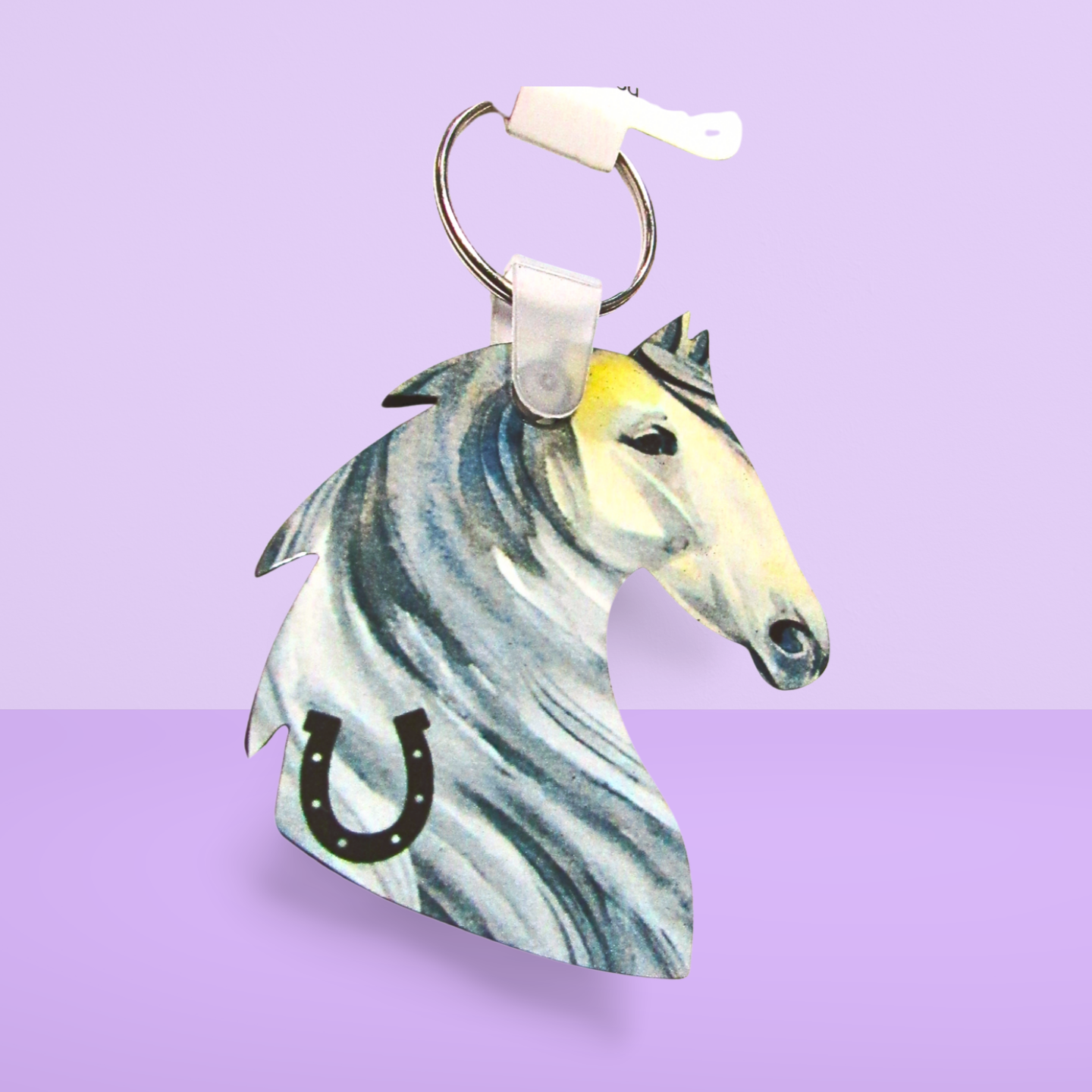 Horse Head Shaped Sublimated Keychain