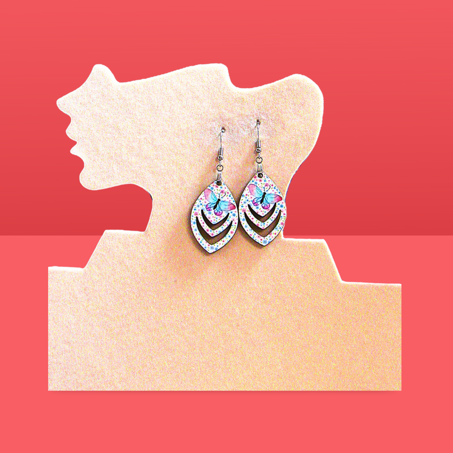 Open Teardrop Shaped Sublimated Earrings 1.5 inch