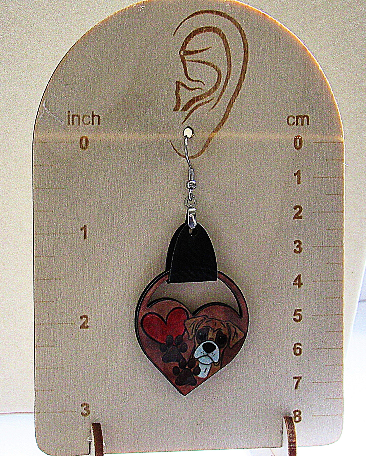 Faux Leather Heart Sublimated Earring