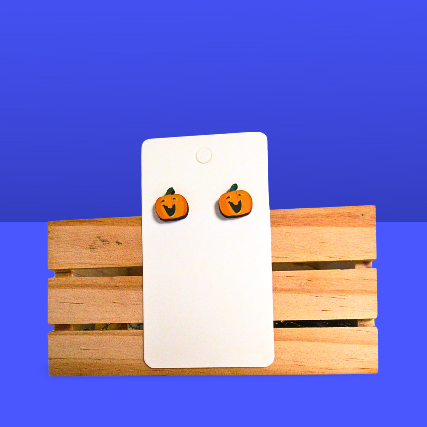 Pumpkin Shaped Sublimated Stud Earrings