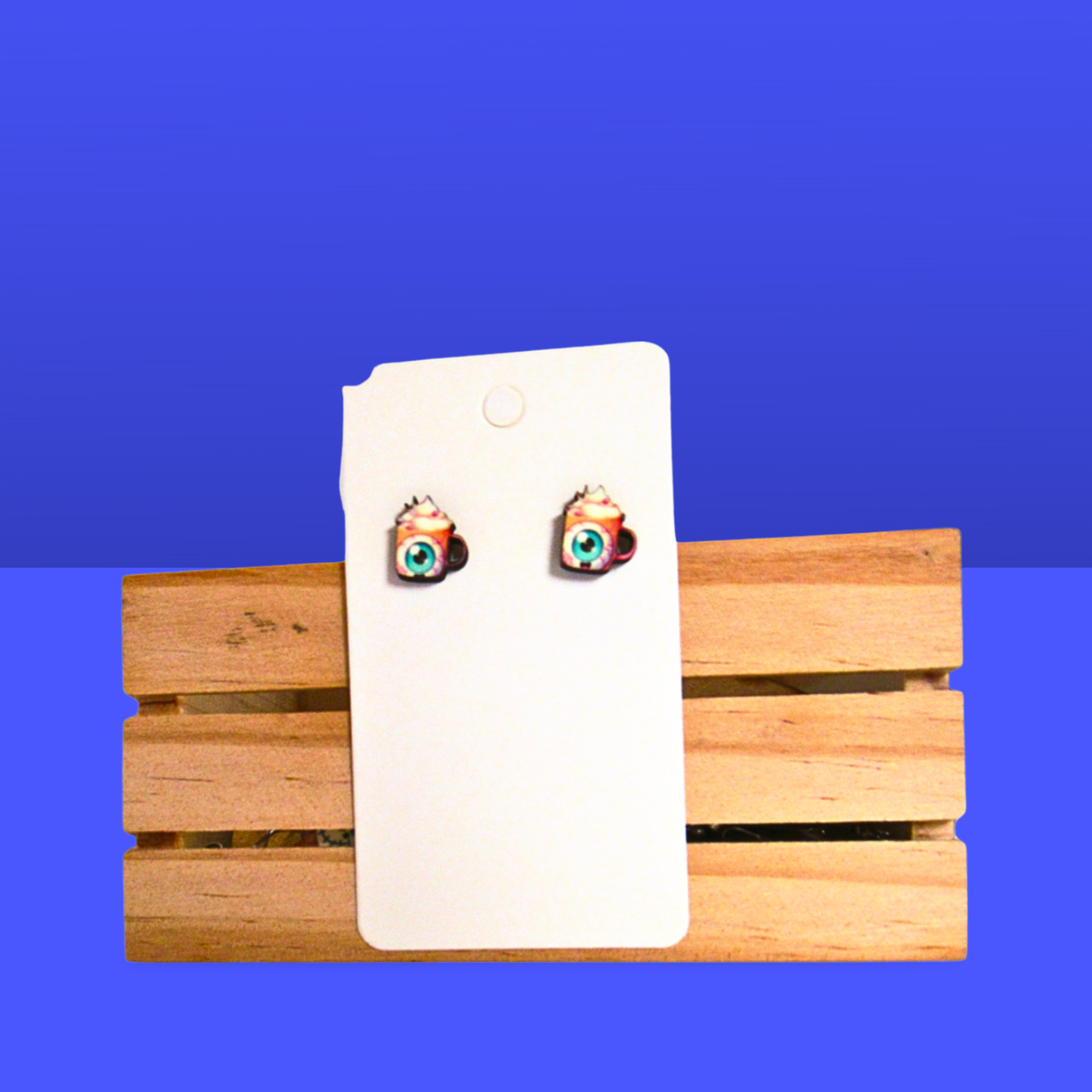 Latte Mug Shaped Sublimated Stud Earrings