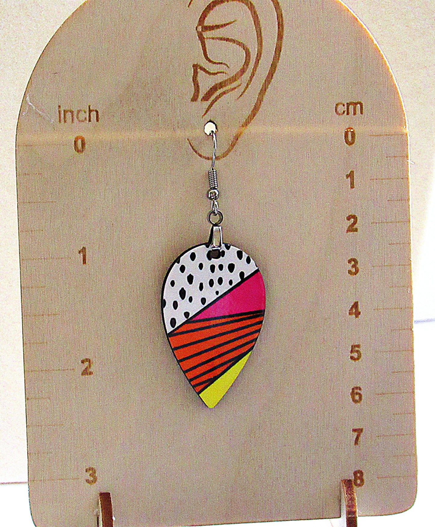 Reverse Teardrop Shaped Sublimated Earrings