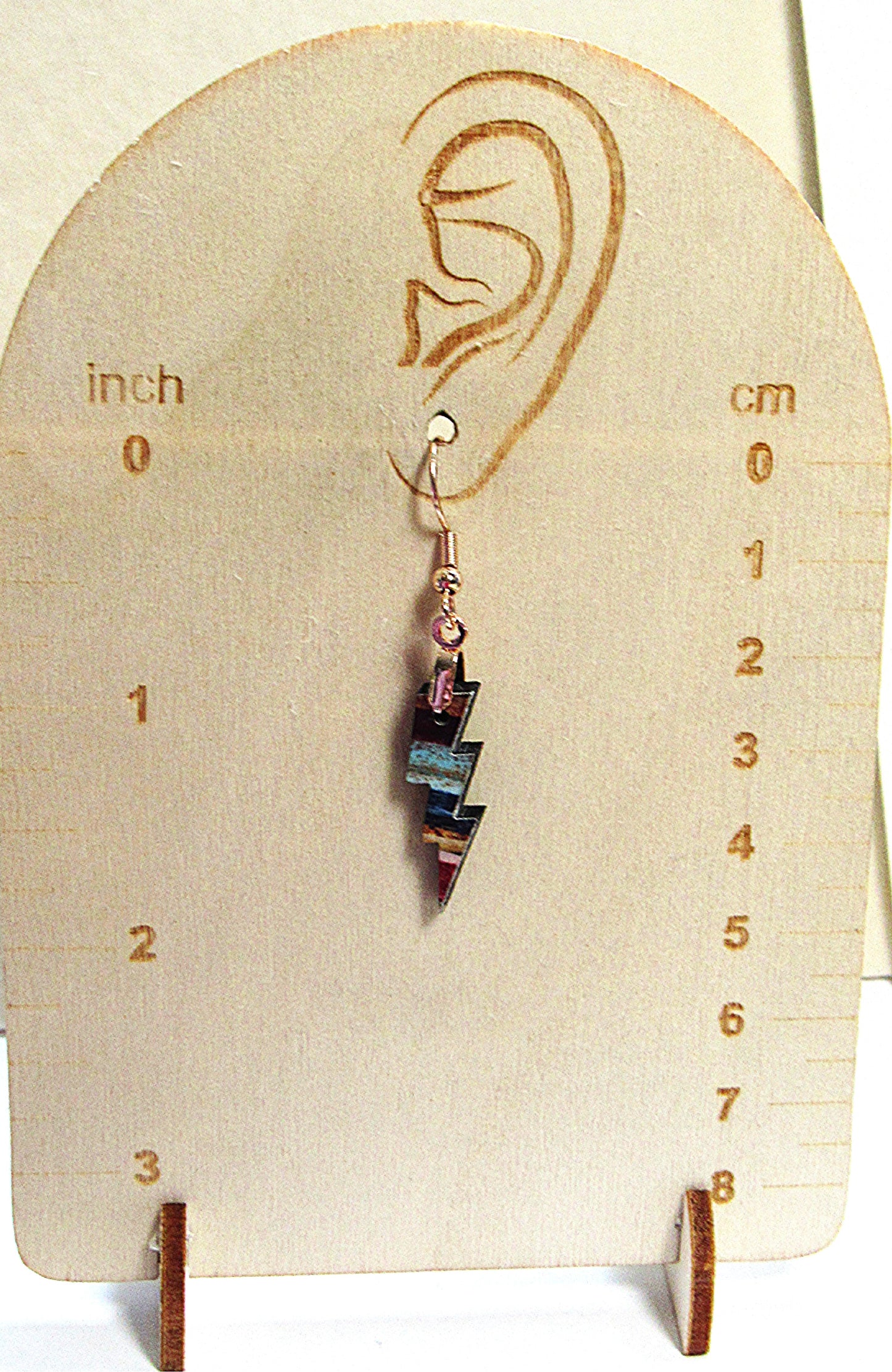 MDF-Lightning Shaped Sublimated Earrings 1 inch