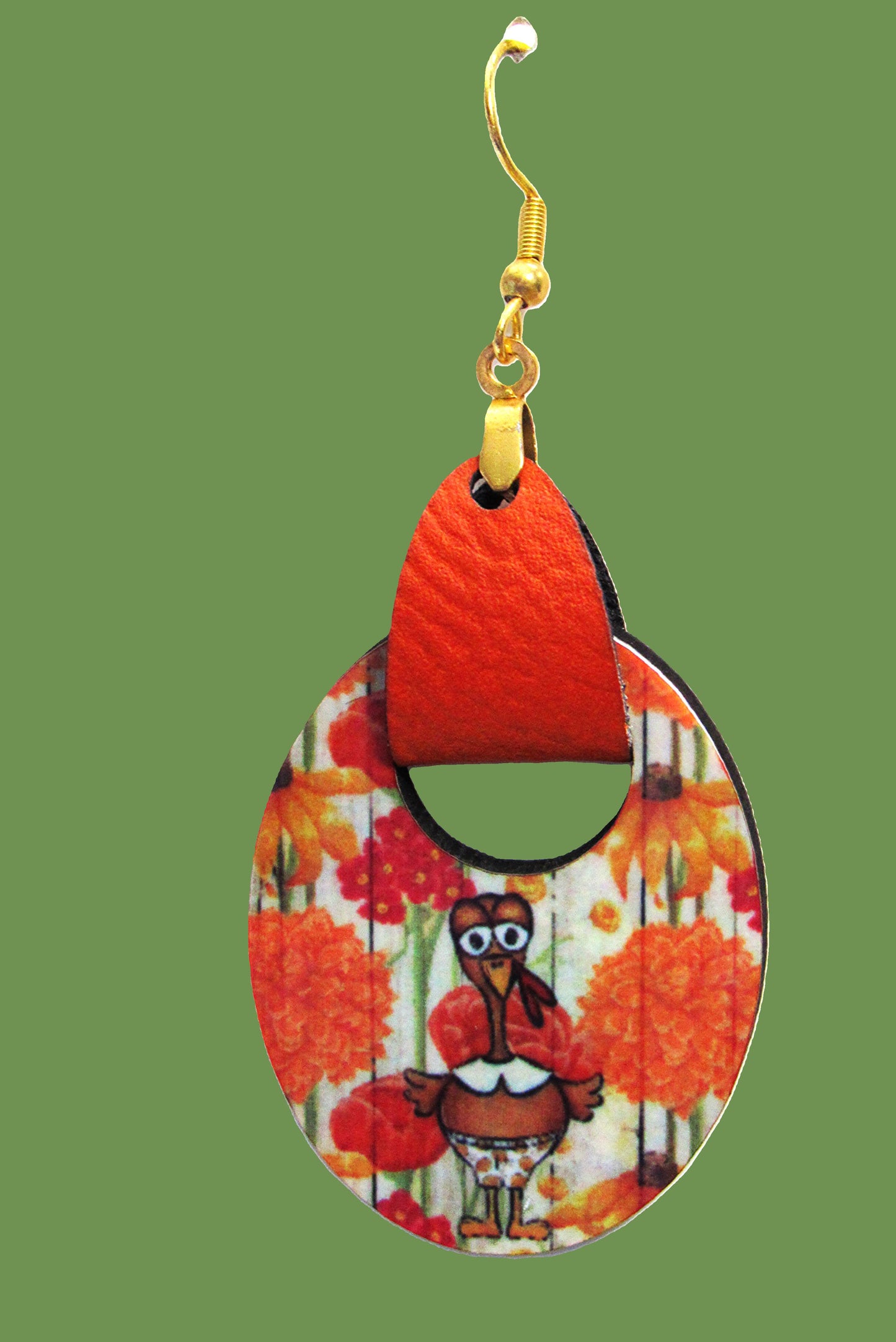 Boho Oval Shaped Sublimated Earring