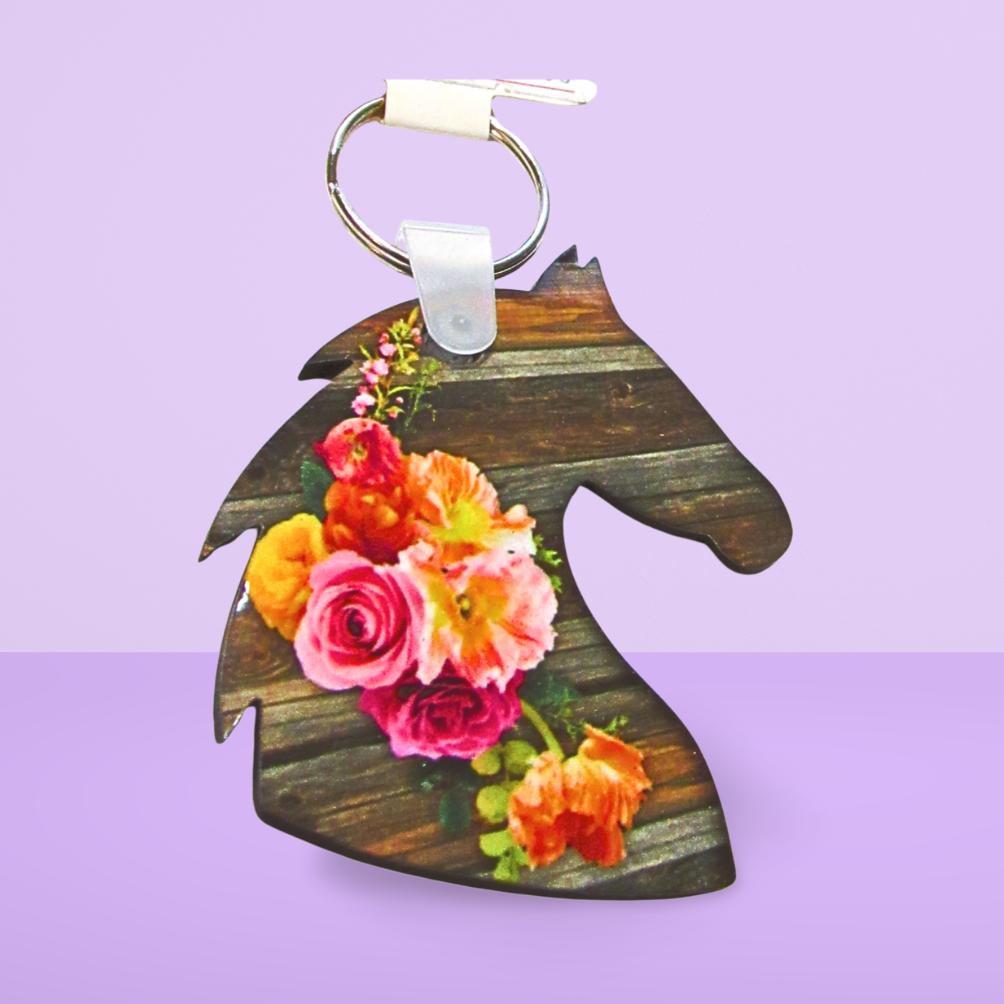 Horse Head Shaped Sublimated Keychain