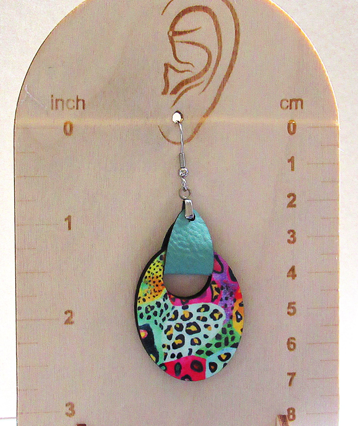 Faux Leather Boho Oval Sublimated Earring