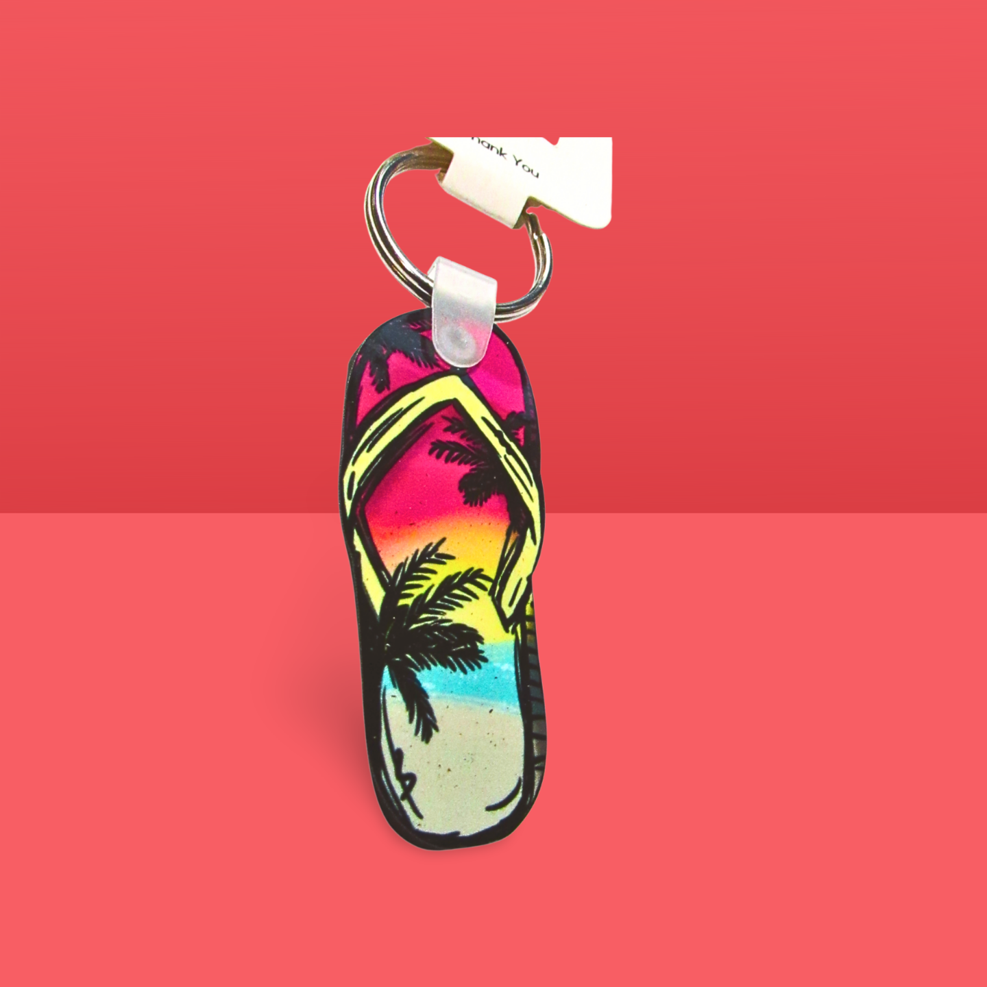 Flip Flop Shaped Sublimated Keychain